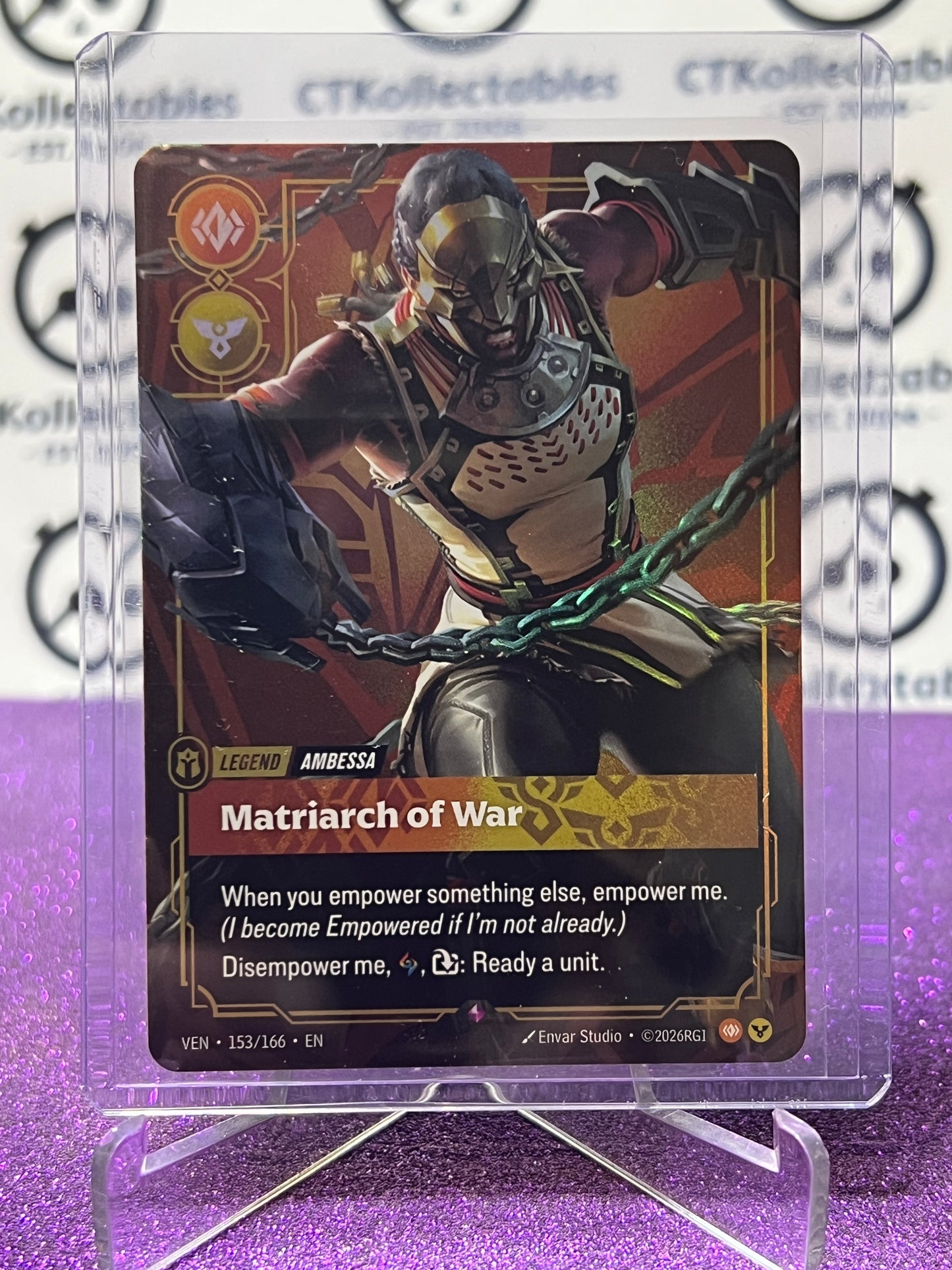 2026 RIFTBOUND LEAGUE OF LEGENDS VENDETTA MATRIARCH OF WAR # 153/166 RARE FOIL TRADING GAME CARD