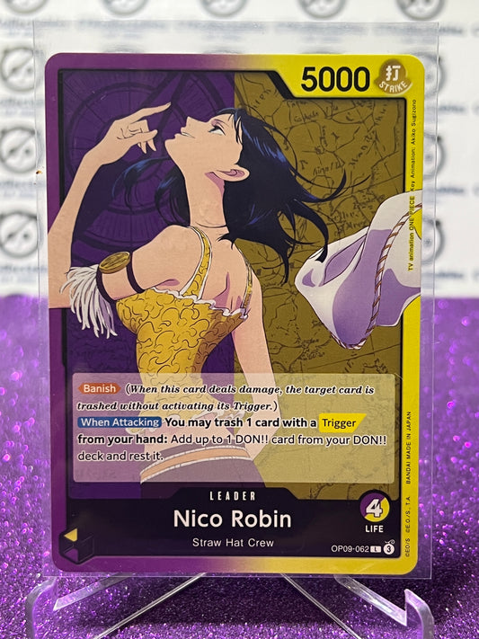 2024 ONE PIECE NICO ROBIN # OP09-062 L EMPERORS IN THE NEW WORLD LEADER CARD