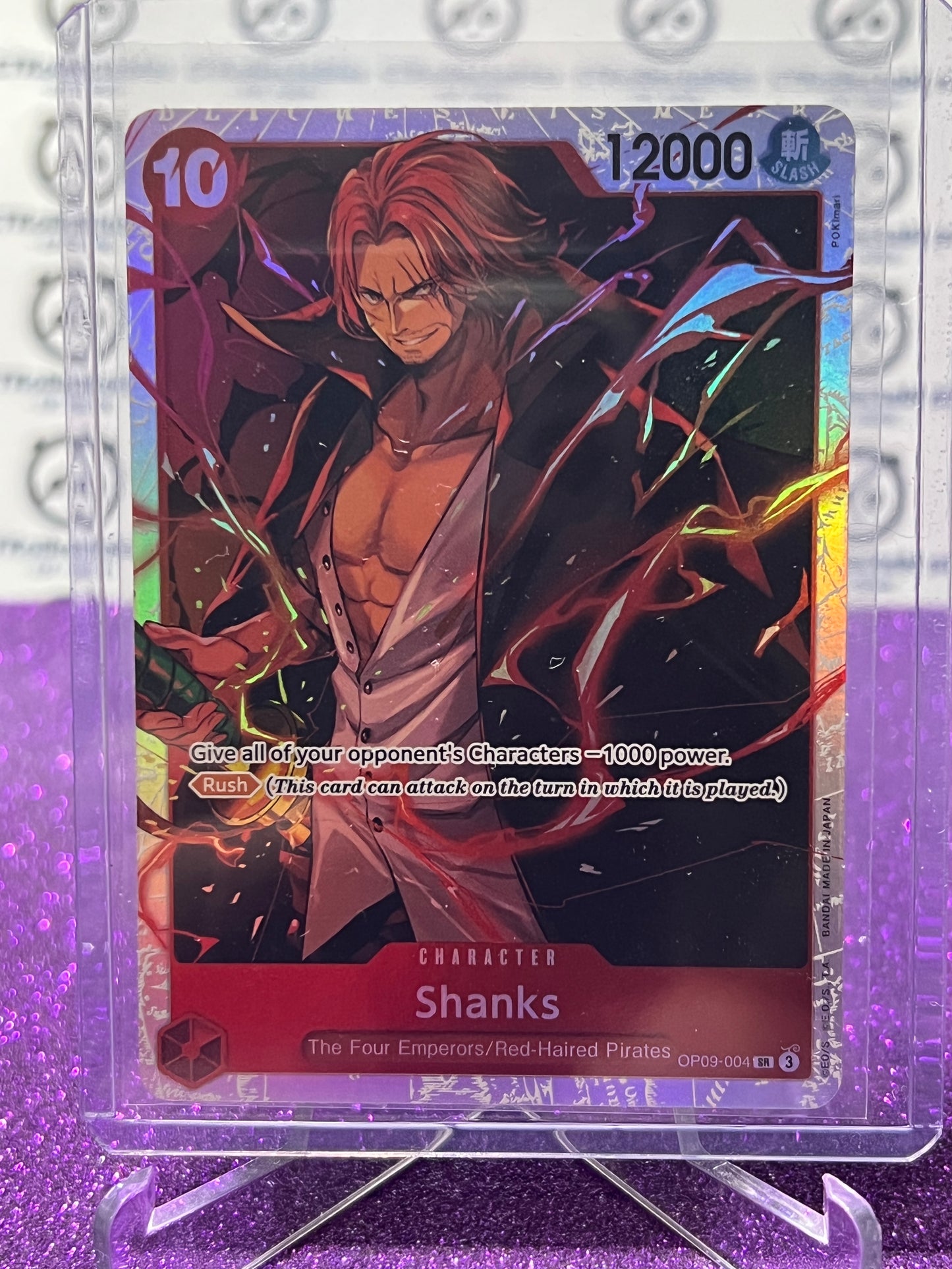 2024 ONE PIECE SHANKS # OP09-004 SR EMPERORS IN THE NEW WORLD FOIL CARD