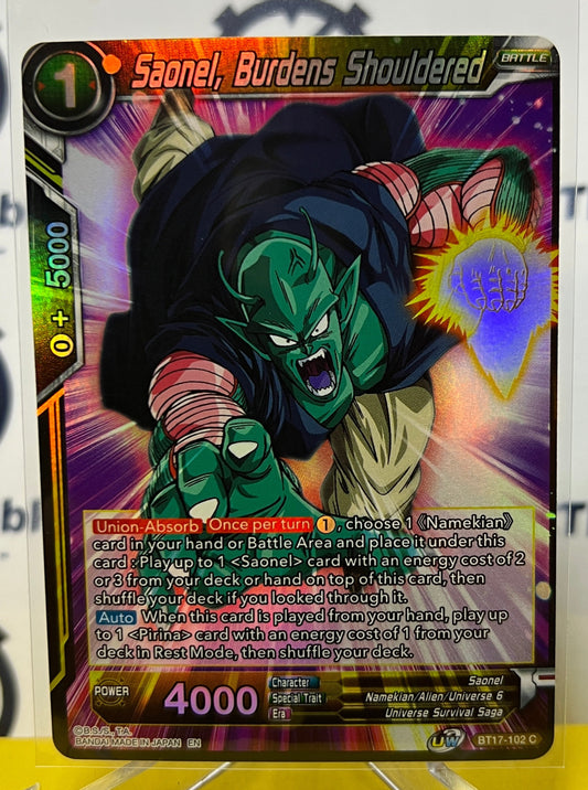 DBS SAONEL, BURDENS SHOULDERED # BT17-102 C  FOIL DRAGON BALL SUPER CARD