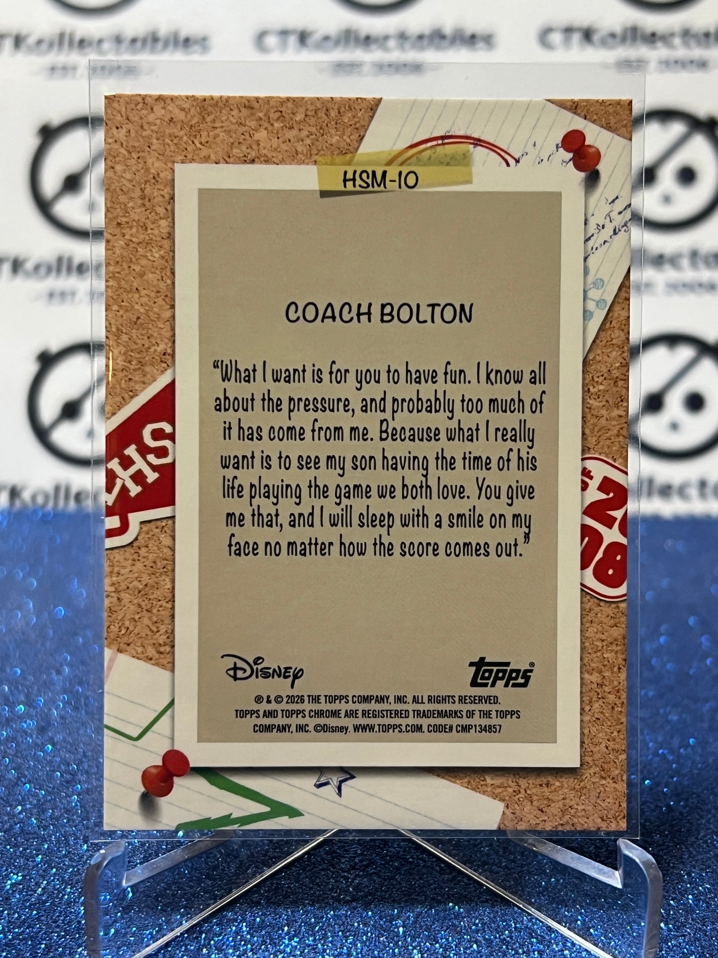 2026 DISNEY TOPPS CHROME COACH BOLTON # HSM-10 CALL BACK FOIL CARD