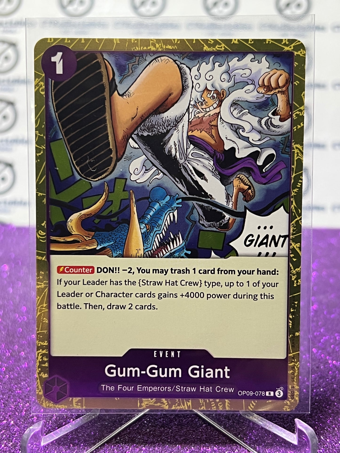 2024 ONE PIECE GUM-GUM GIANT # OP09-078 R EMPERORS IN THE NEW WORLD FOIL ENGLISH CARD