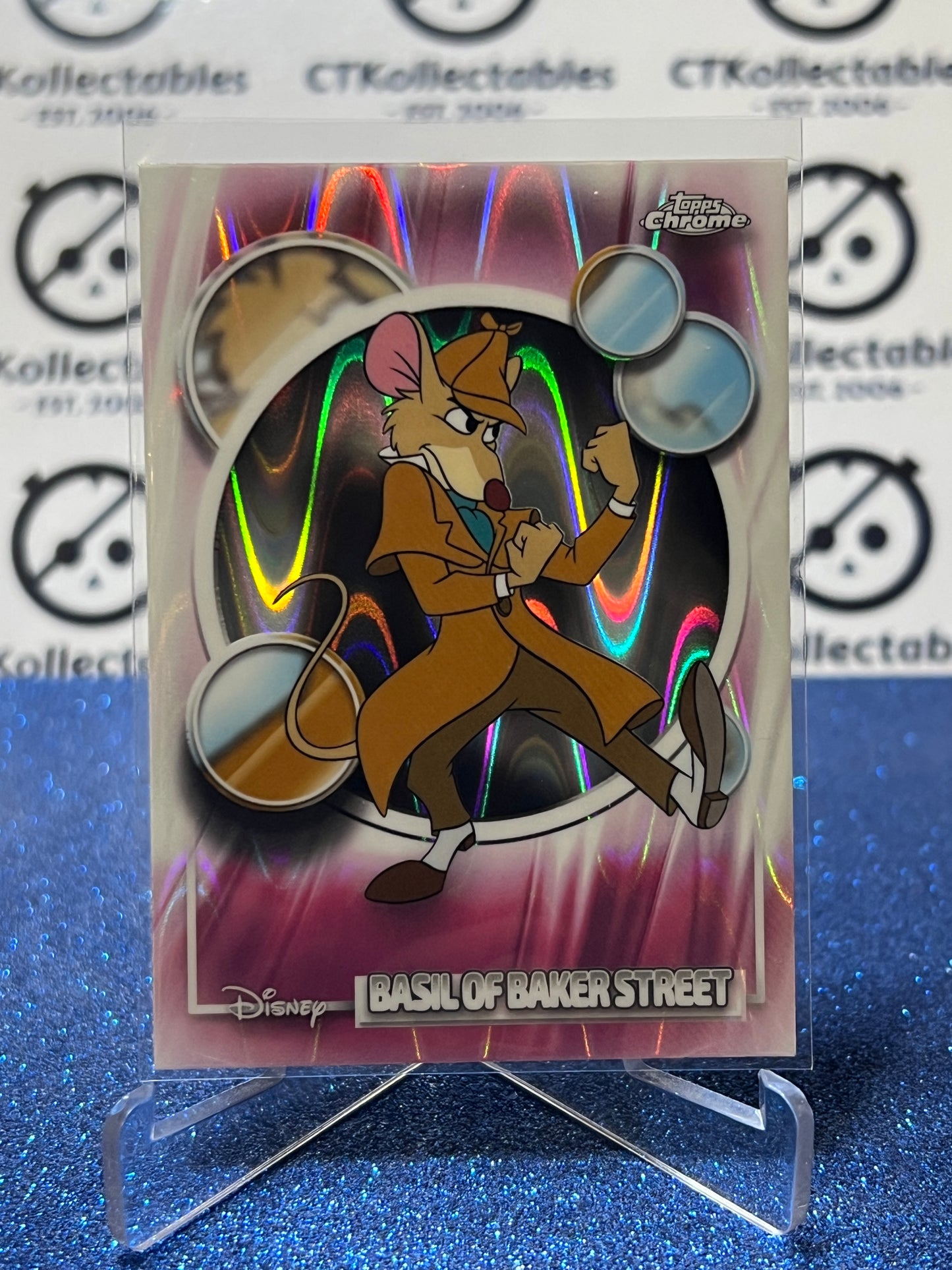 2026 DISNEY TOPPS CHROME BASIL OF BAKER STREET # 40  WAVE FOIL CARD