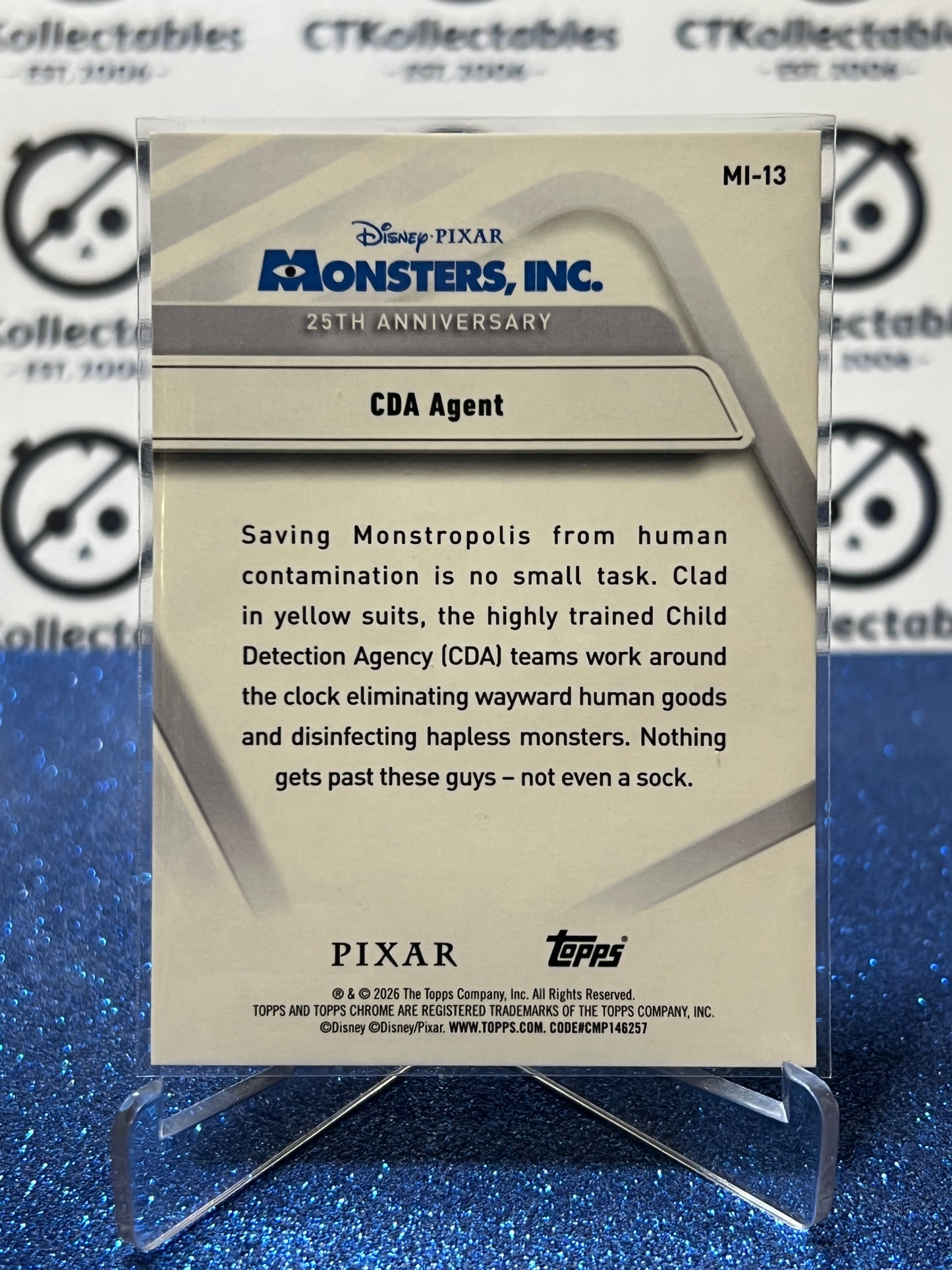 2026 DISNEY TOPPS CHROME CDA AGENT # MI-13 MONSTERS INC. FOIL CARD