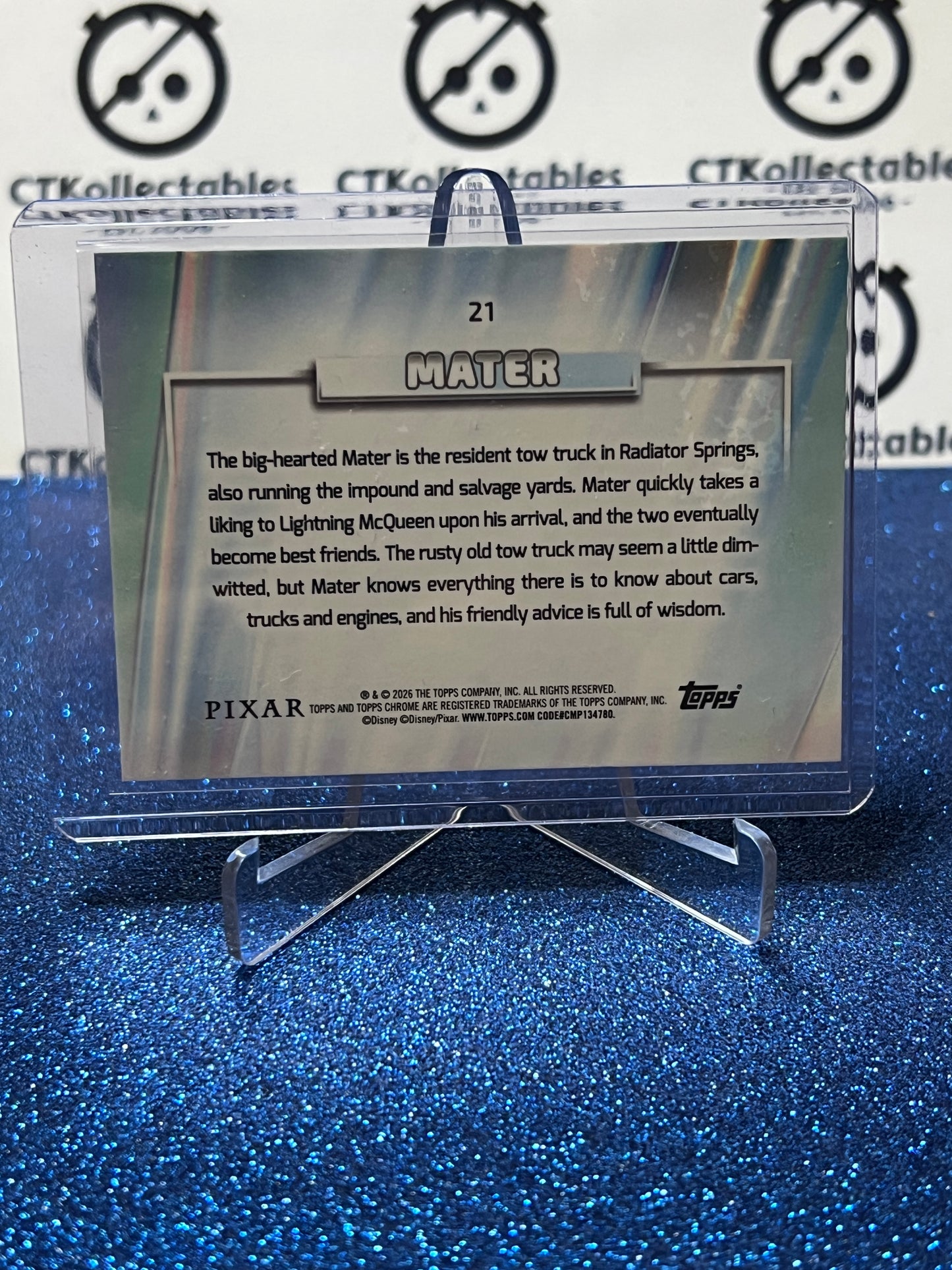 2026 DISNEY TOPPS CHROME MATER # 21 CARS FOIL CARD