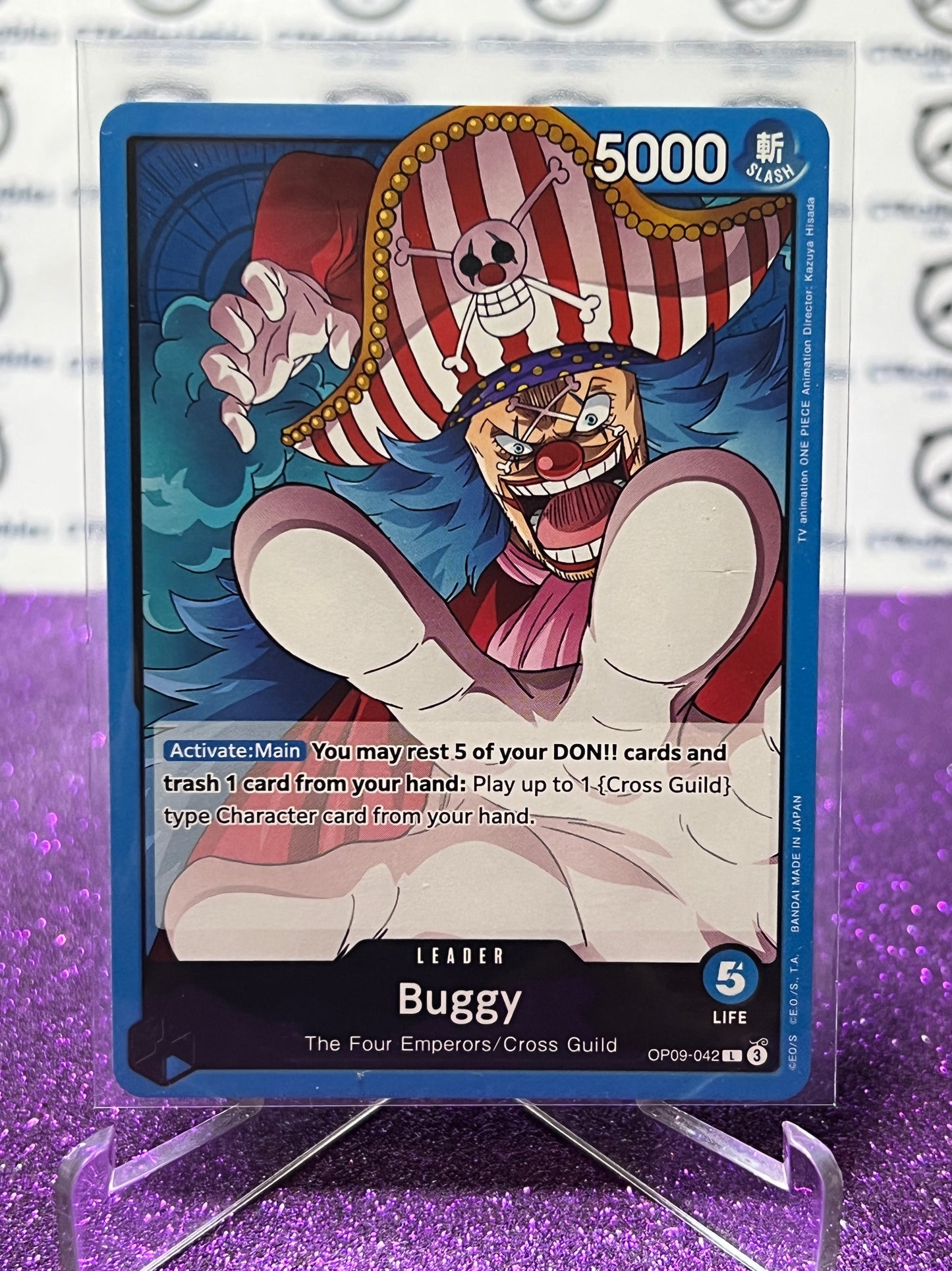 2024 ONE PIECE BUGGY # OP09-042 L EMPERORS IN THE NEW WORLD NON-FOIL ENGLISH