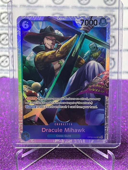 2024 ONE PIECE DRACULE MIHAWK # OP09-048 SR EMPERORS IN THE NEW WORLD FOIL ENGLISH CARD