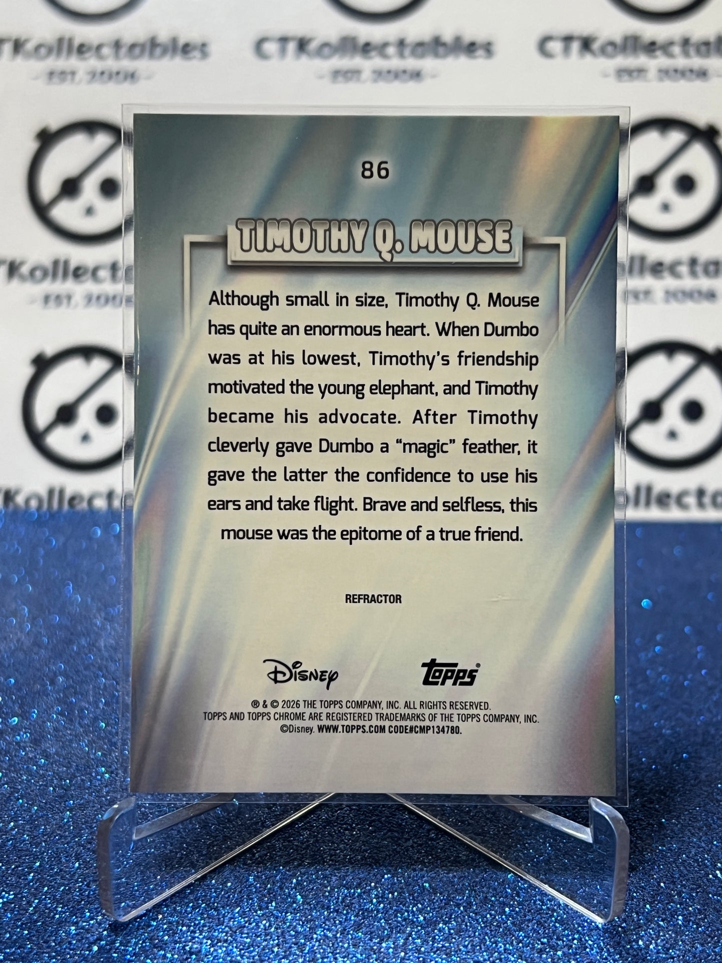 2026 DISNEY TOPPS CHROME TIMOTHY Q. MOUSE # 86 DUMBO  FOIL CARD