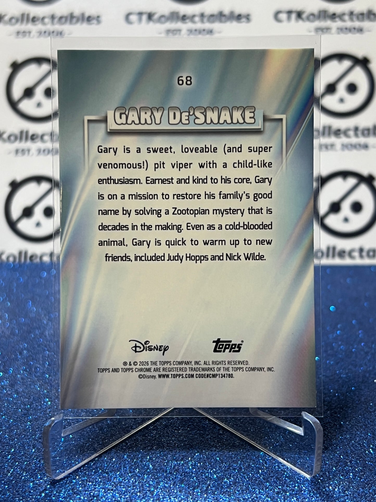 2026 DISNEY TOPPS CHROME GARY DE' SNAKE # 68 ZOOTOPIA  FOIL CARD