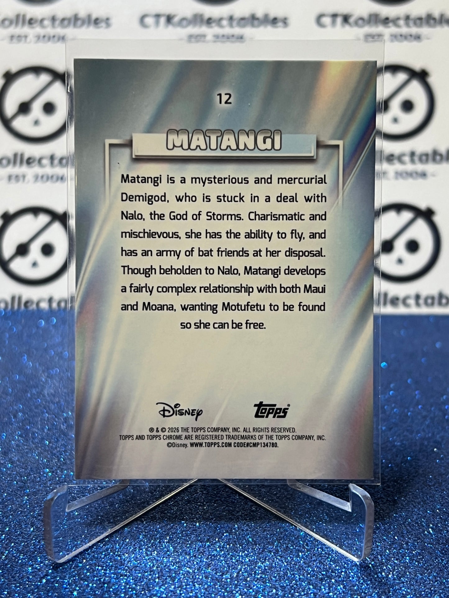 2026 DISNEY TOPPS CHROME MATANGI # 12 MOANA  FOIL CARD