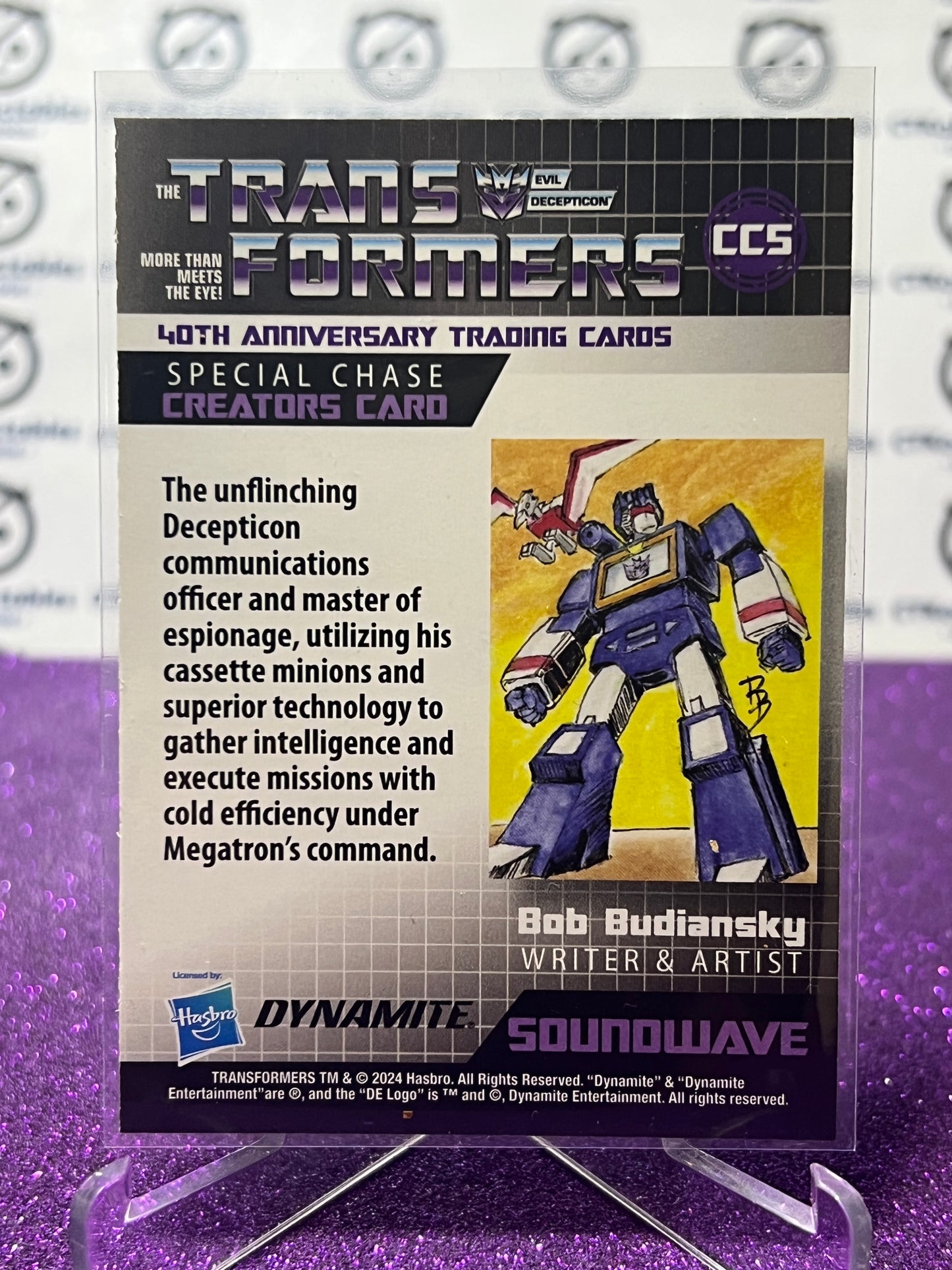 2024 TRANSFORMERS 40th ANNIVERSARY SOUNDWAVE # CC5 SPECIAL CHASE CREATORS TRADING CARD