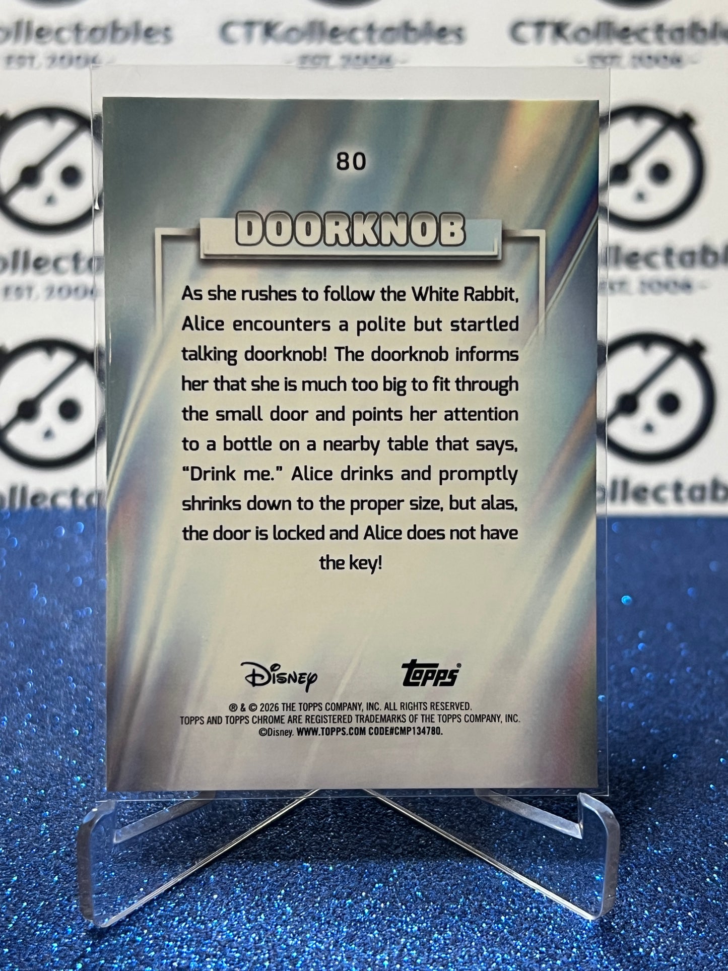 2026 DISNEY TOPPS CHROME DOORKNOB # 80 ALICE IN WONDERLAND FOIL CARD