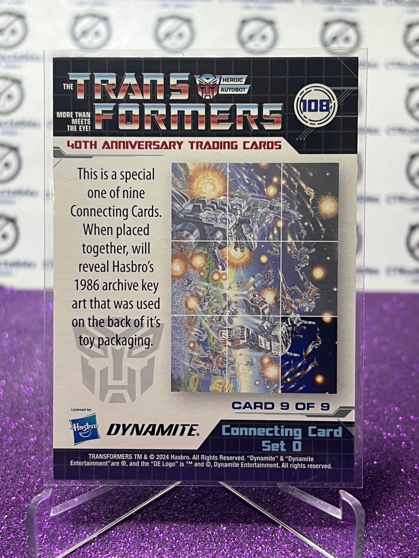 2024 TRANSFORMERS 40th ANNIVERSARY CONNECTING CARD SET O # 108 FOIL PUZZLE TRADING CARD