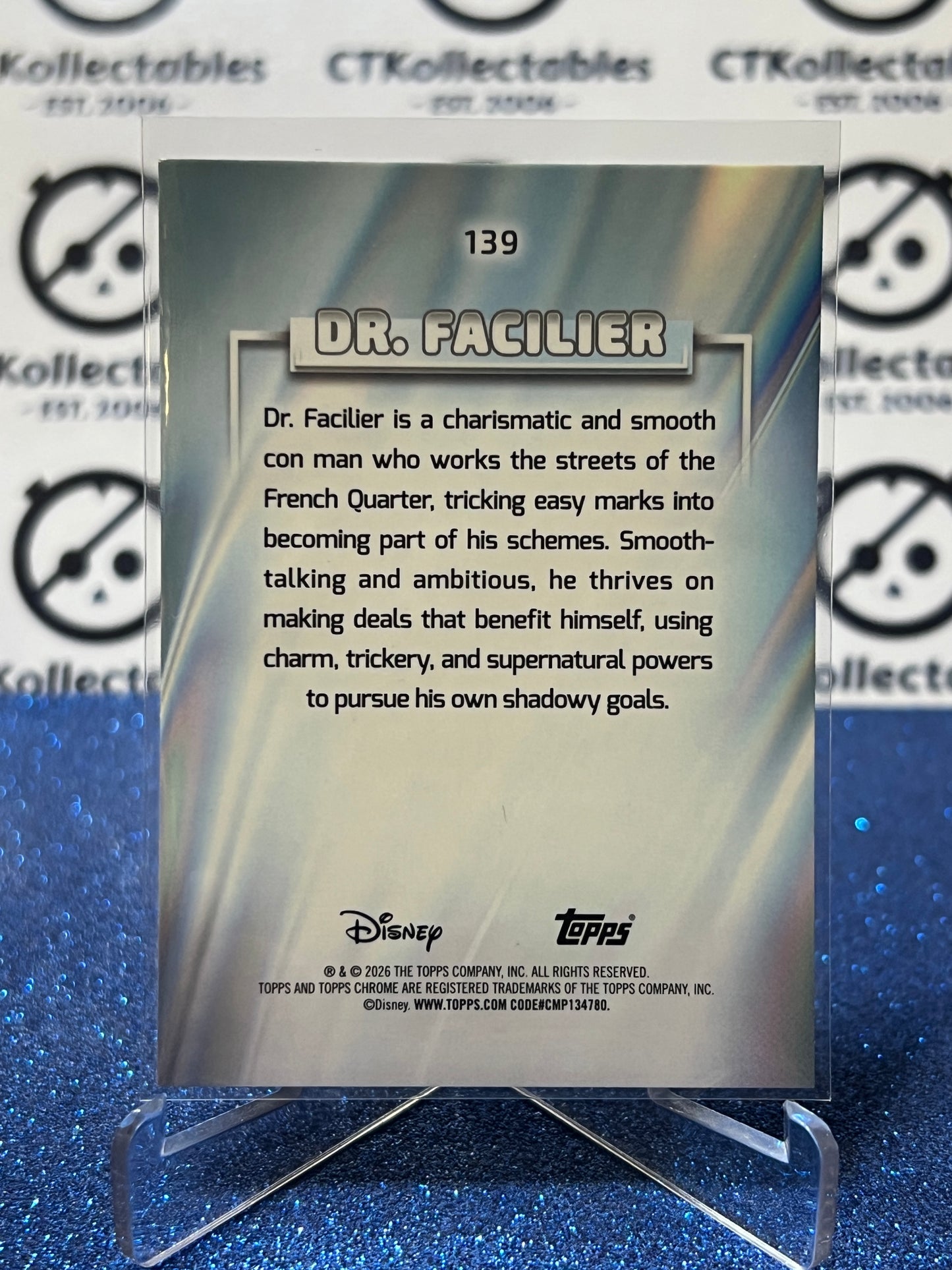 2026 DISNEY TOPPS CHROME DR. FACILIER # 139 THE PRICE & THE FROG FOIL CARD