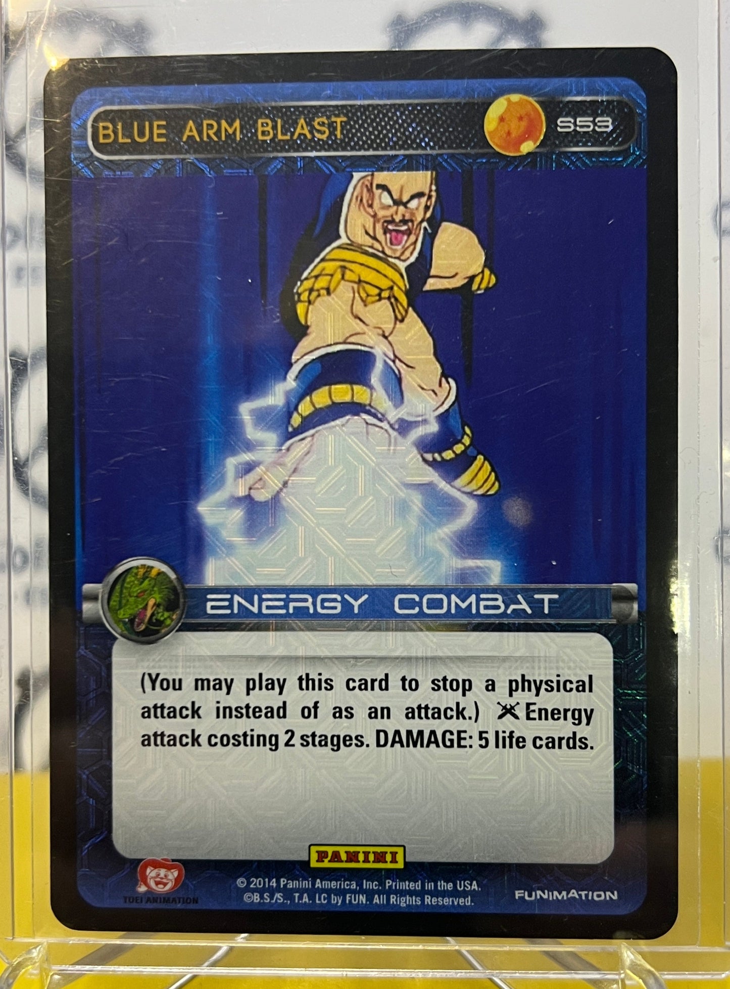 2014 DBZ BLUE ARM BLAST # S53 FOIL PANINI PREMIERE DRAGON BALL Z CARD