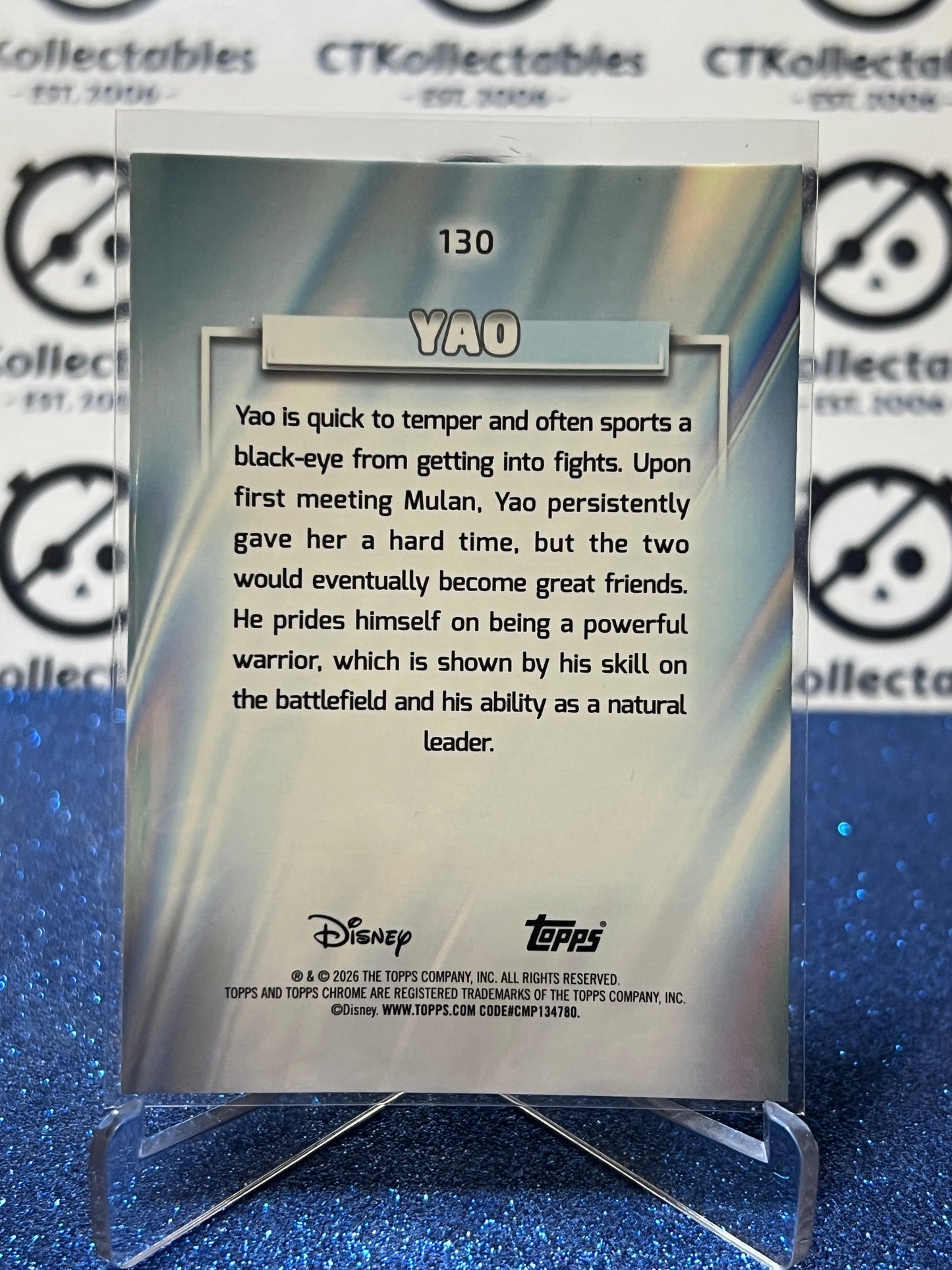 2026 DISNEY TOPPS CHROME YAO # 130 MULAN FOIL CARD