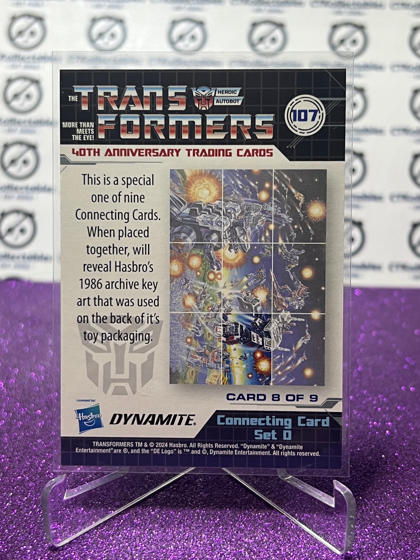 2024 TRANSFORMERS 40th ANNIVERSARY CONNECTING CARD SET O # 107 FOIL PUZZLE TRADING CARD