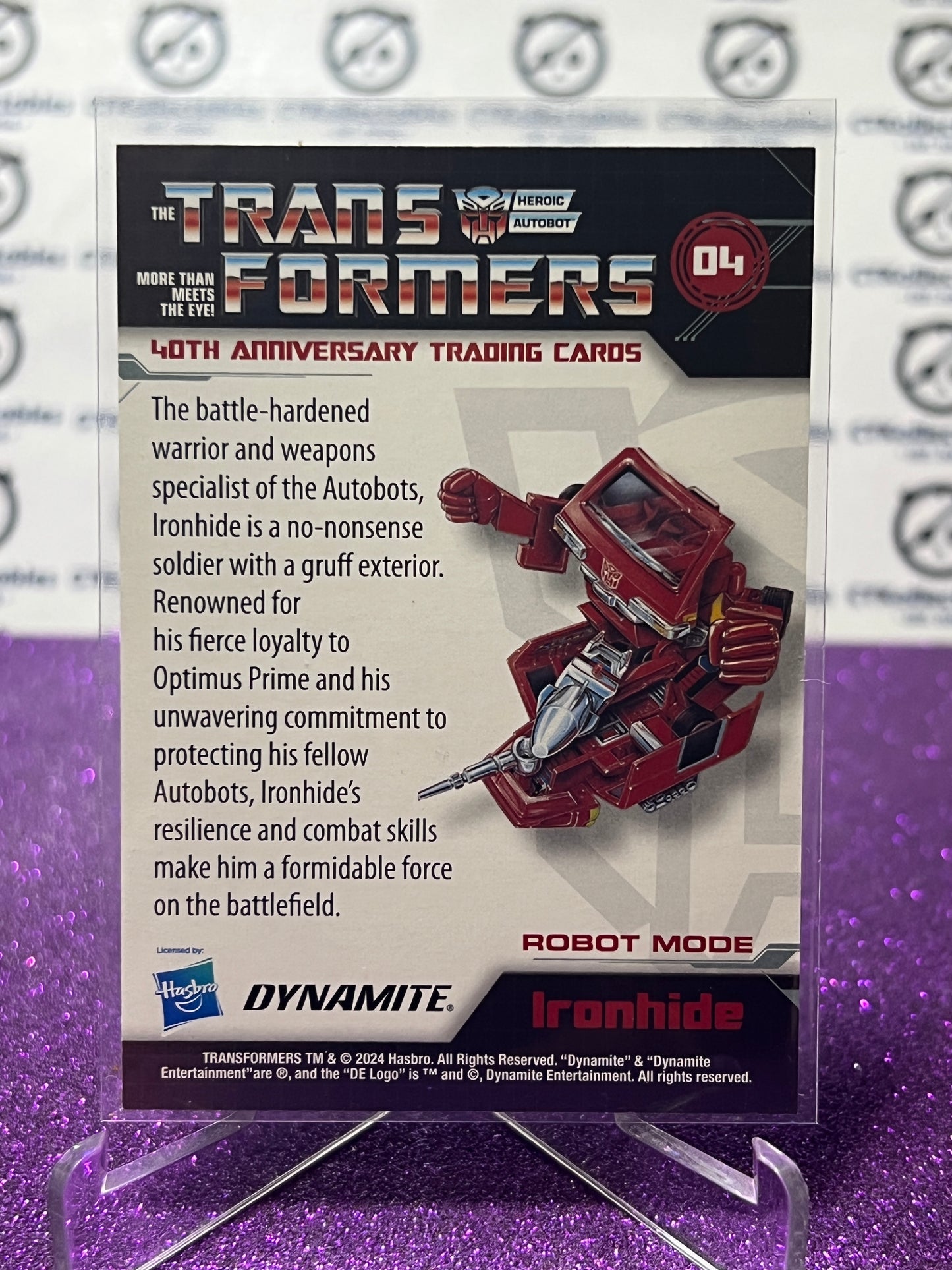 2024 TRANSFORMERS 40th ANNIVERSARY IRONHIDE # 04 FOIL PARALLEL TRADING CARD