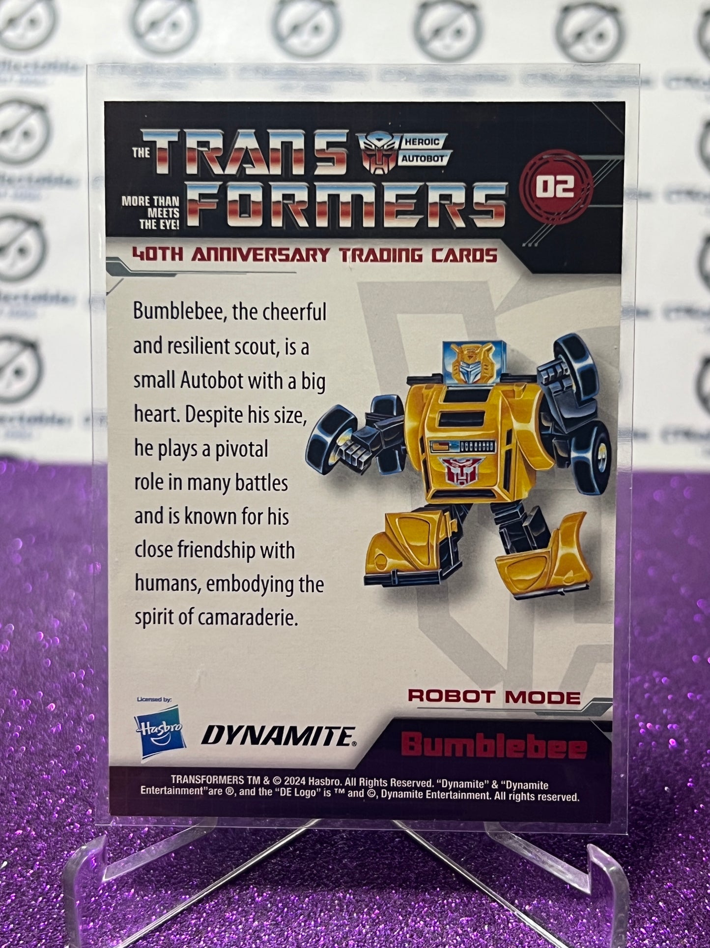 2024 TRANSFORMERS 40th ANNIVERSARY BUMBLEBEE # 02 FOIL PARALLEL TRADING CARD