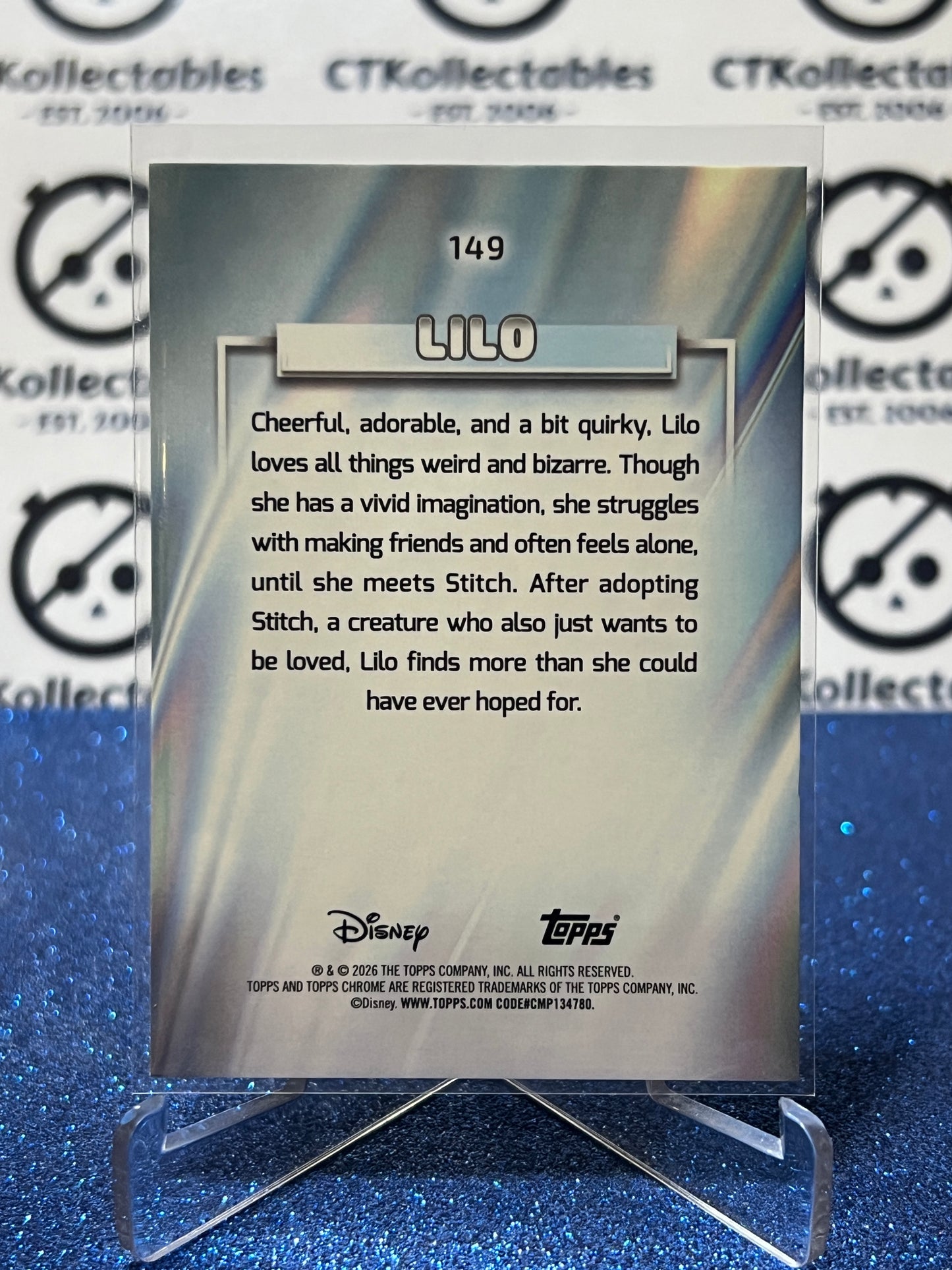 2026 DISNEY TOPPS CHROME LILO # 149 LILO & STITCH FOIL CARD