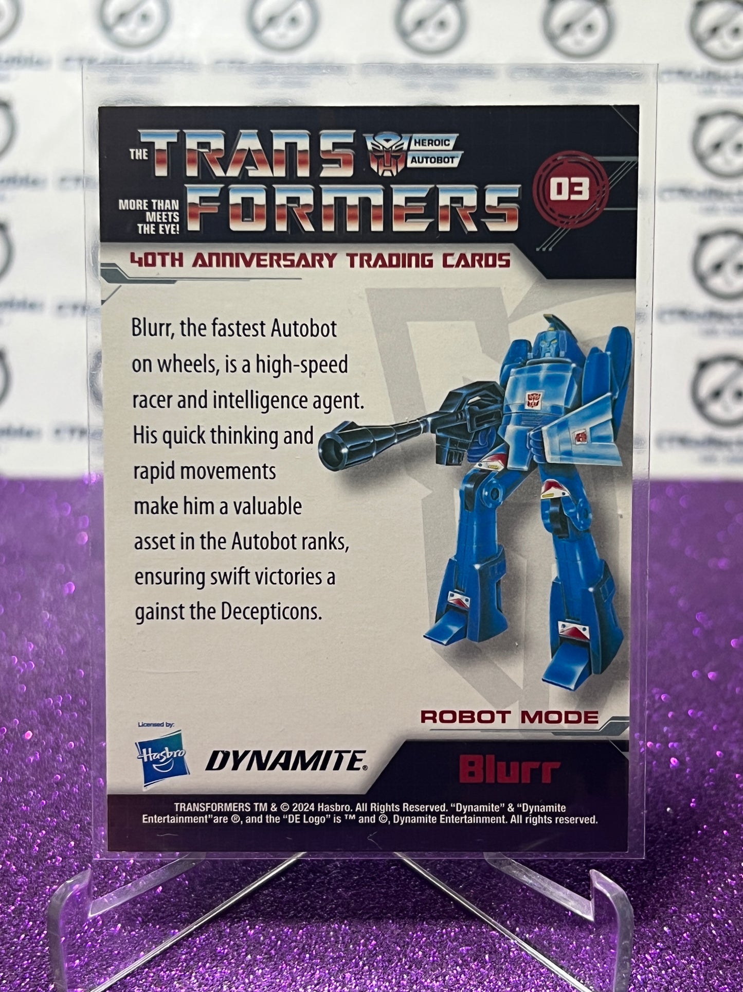 2024 TRANSFORMERS 40th ANNIVERSARY BLURR # 03 FOIL PARALLEL TRADING CARD