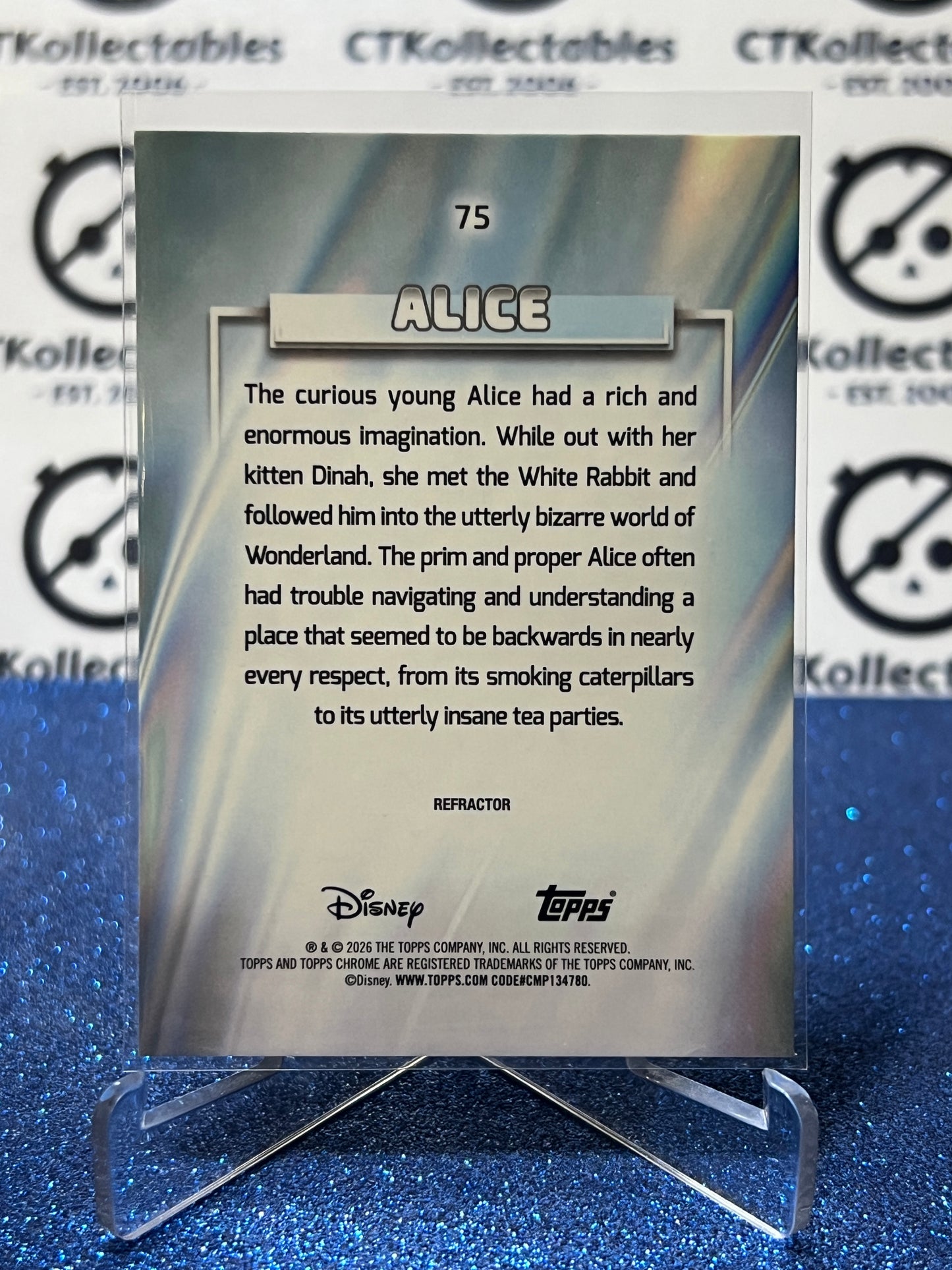 2026 DISNEY TOPPS CHROME ALICE # 75 ALICE IN WONDERLAND FOIL CARD