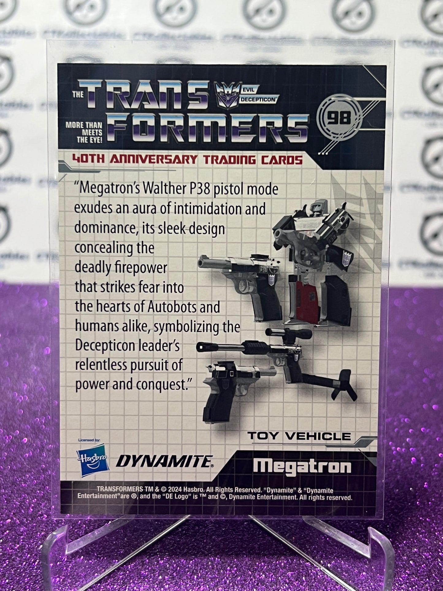 2024 TRANSFORMERS 40th ANNIVERSARY MEGATRON # 98 FOIL PARALLEL TRADING CARD