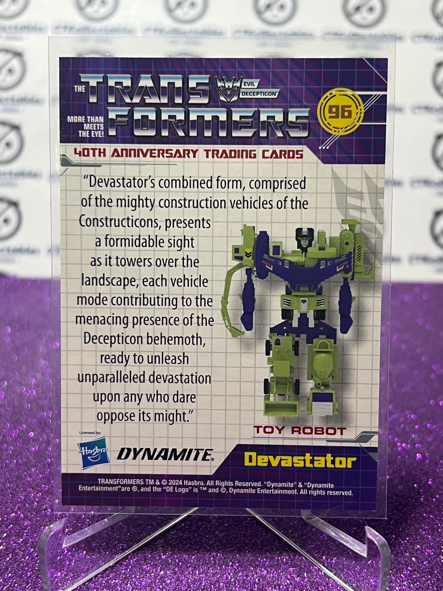 2024 TRANSFORMERS 40th ANNIVERSARY DEVASTATOR # 96 FOIL PARALLEL TRADING CARD