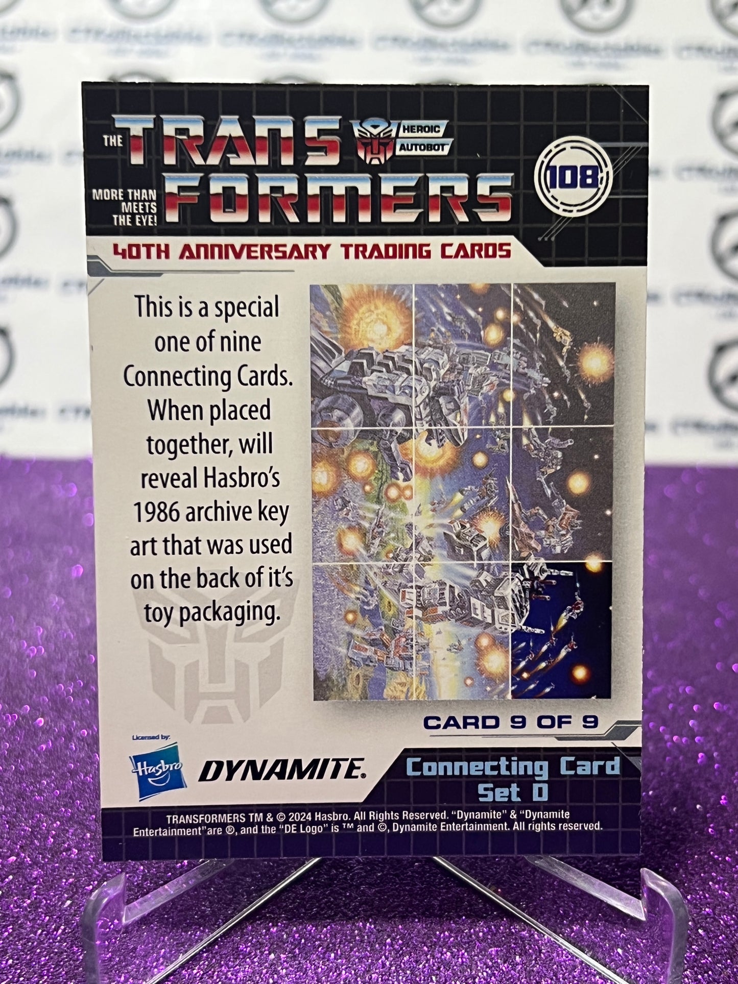 2024 TRANSFORMERS 40th ANNIVERSARY CONNECTING CARD SET D # 108 NON-FOIL PUZZLE TRADING CARD