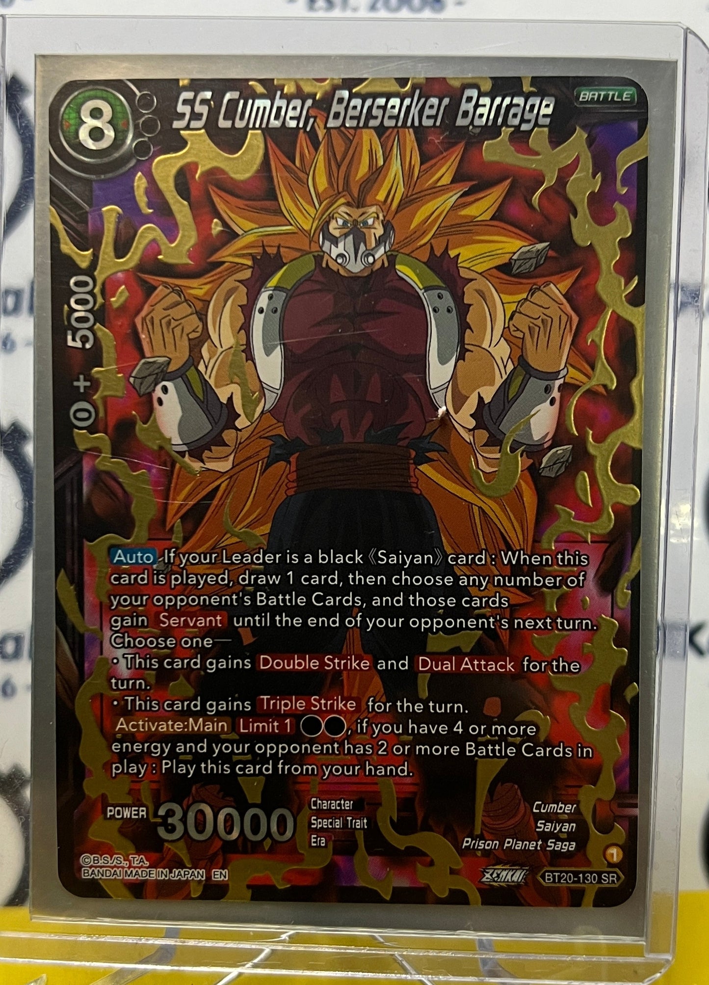 DBS SS CUMBER, BERSERKER BARRAGE # BT20-130  SR  FOIL DRAGON BALL SUPER CARD