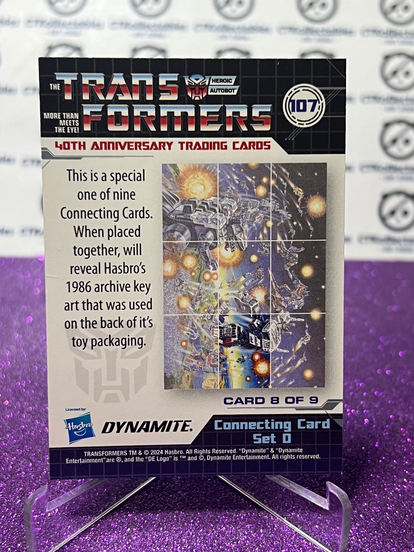 2024 TRANSFORMERS 40th ANNIVERSARY CONNECTING CARD SET D # 107 NON-FOIL PUZZLE TRADING CARD