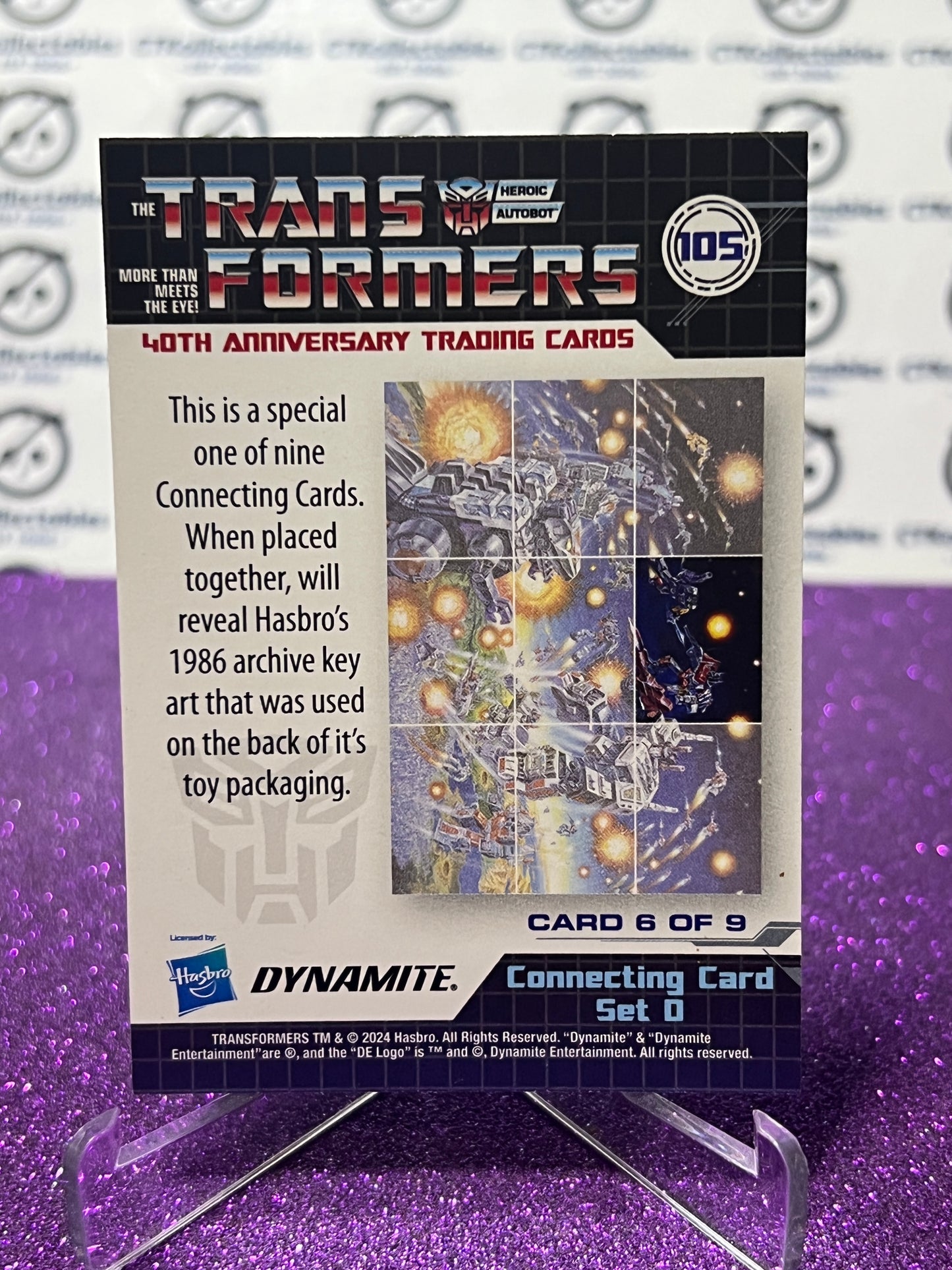 2024 TRANSFORMERS 40th ANNIVERSARY CONNECTING CARD SET D # 105 NON-FOIL PUZZLE TRADING CARD