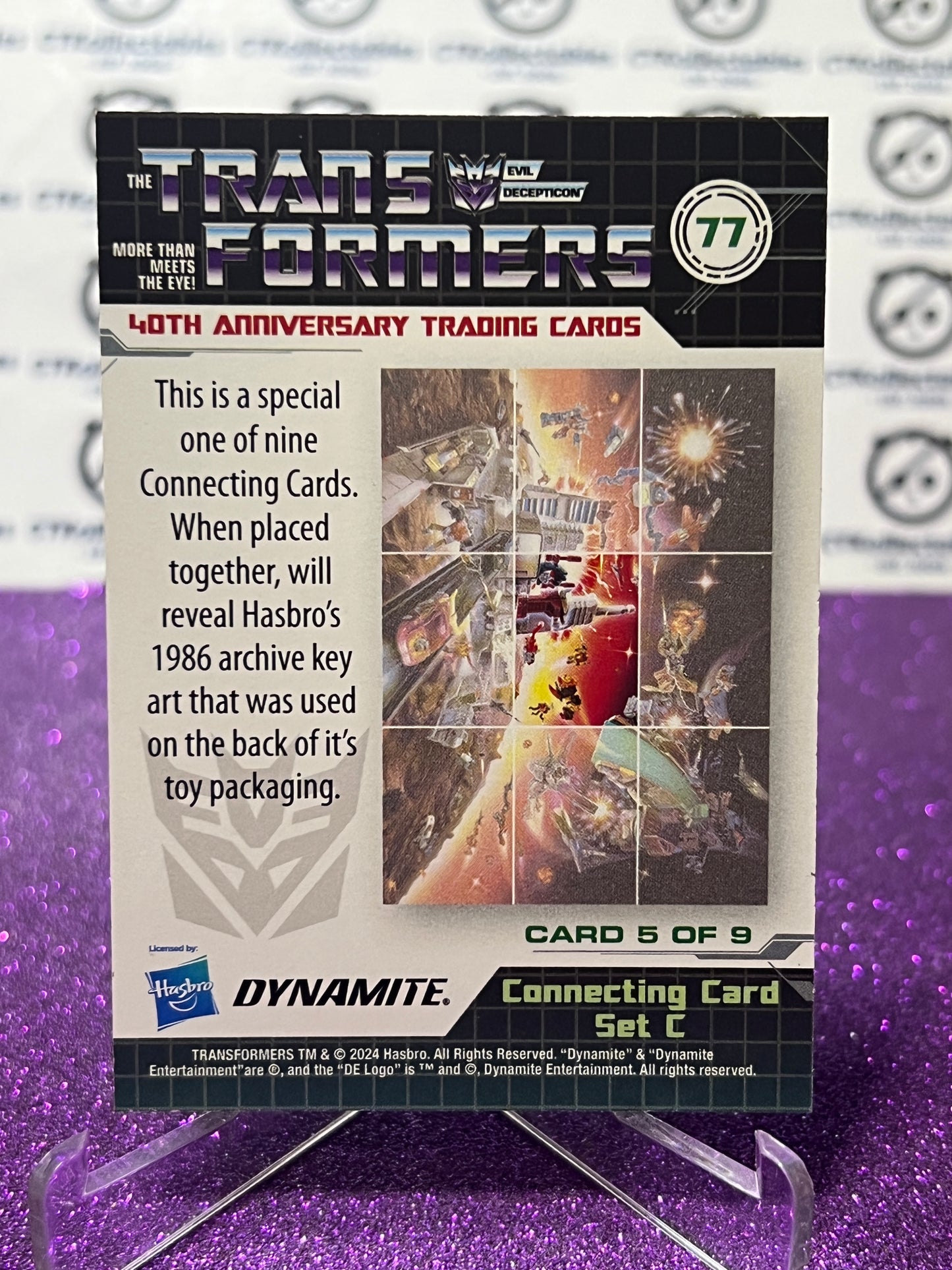 2024 TRANSFORMERS 40th ANNIVERSARY CONNECTING CARD SET C # 77 NON-FOIL PUZZLE TRADING CARD