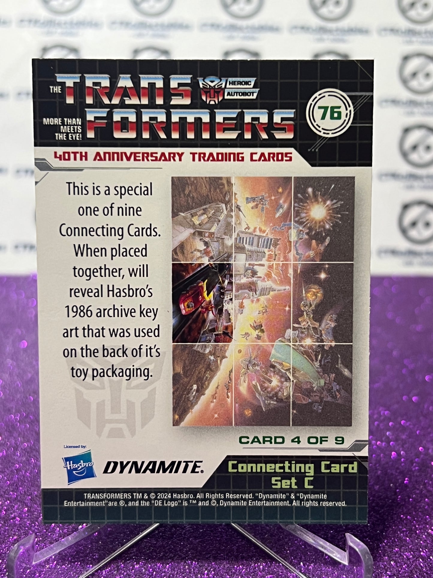 2024 TRANSFORMERS 40th ANNIVERSARY CONNECTING CARD SET C # 76 NON-FOIL PUZZLE TRADING CARD