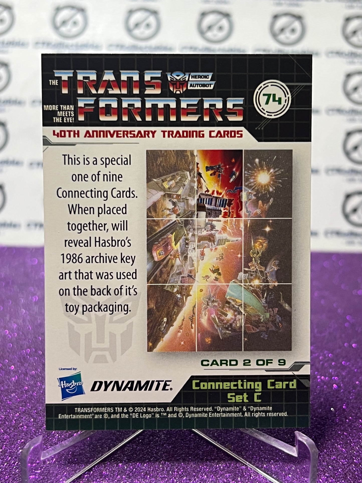 2024 TRANSFORMERS 40th ANNIVERSARY CONNECTING CARD SET C # 74 NON-FOIL PUZZLE TRADING CARD