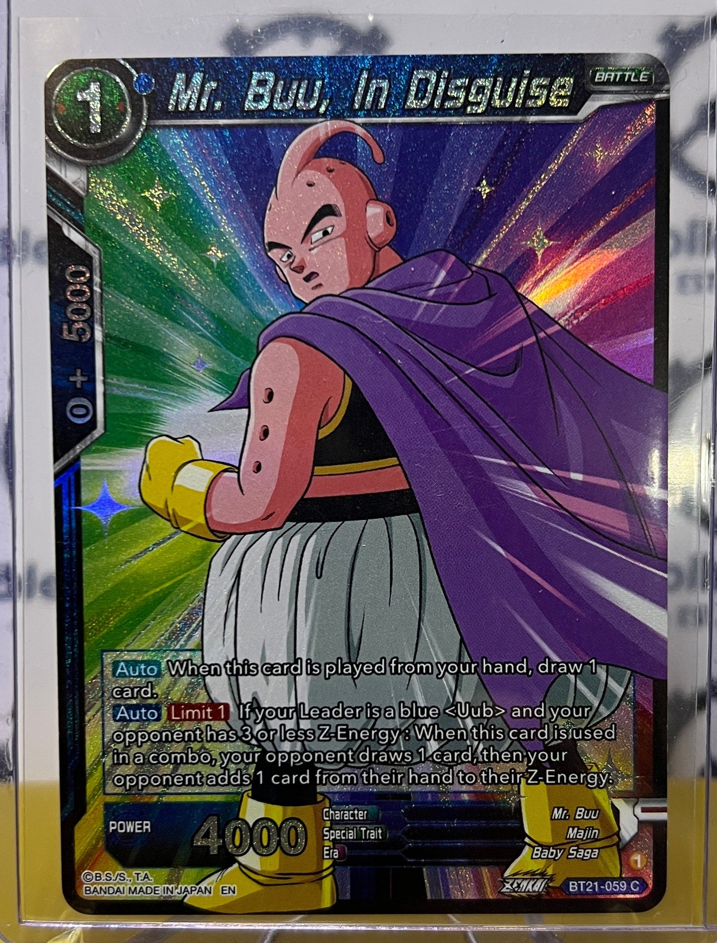 DBS MR.BUU, IN DISGUISE # BT21-059 C FOIL DRAGON BALL SUPER CARD