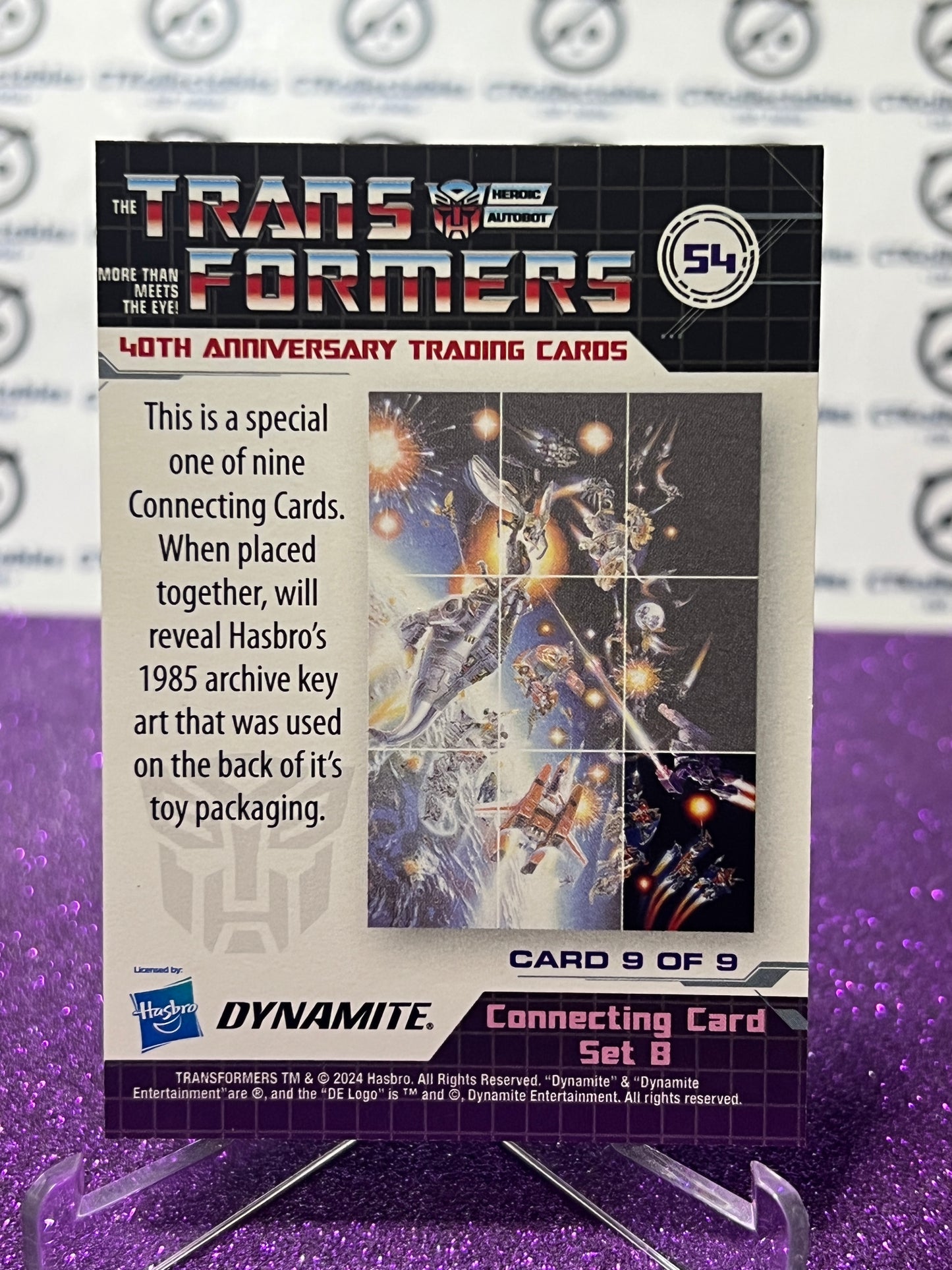 2024 TRANSFORMERS 40th ANNIVERSARY CONNECTING CARD SET B # 54 NON-FOIL PUZZLE TRADING CARD