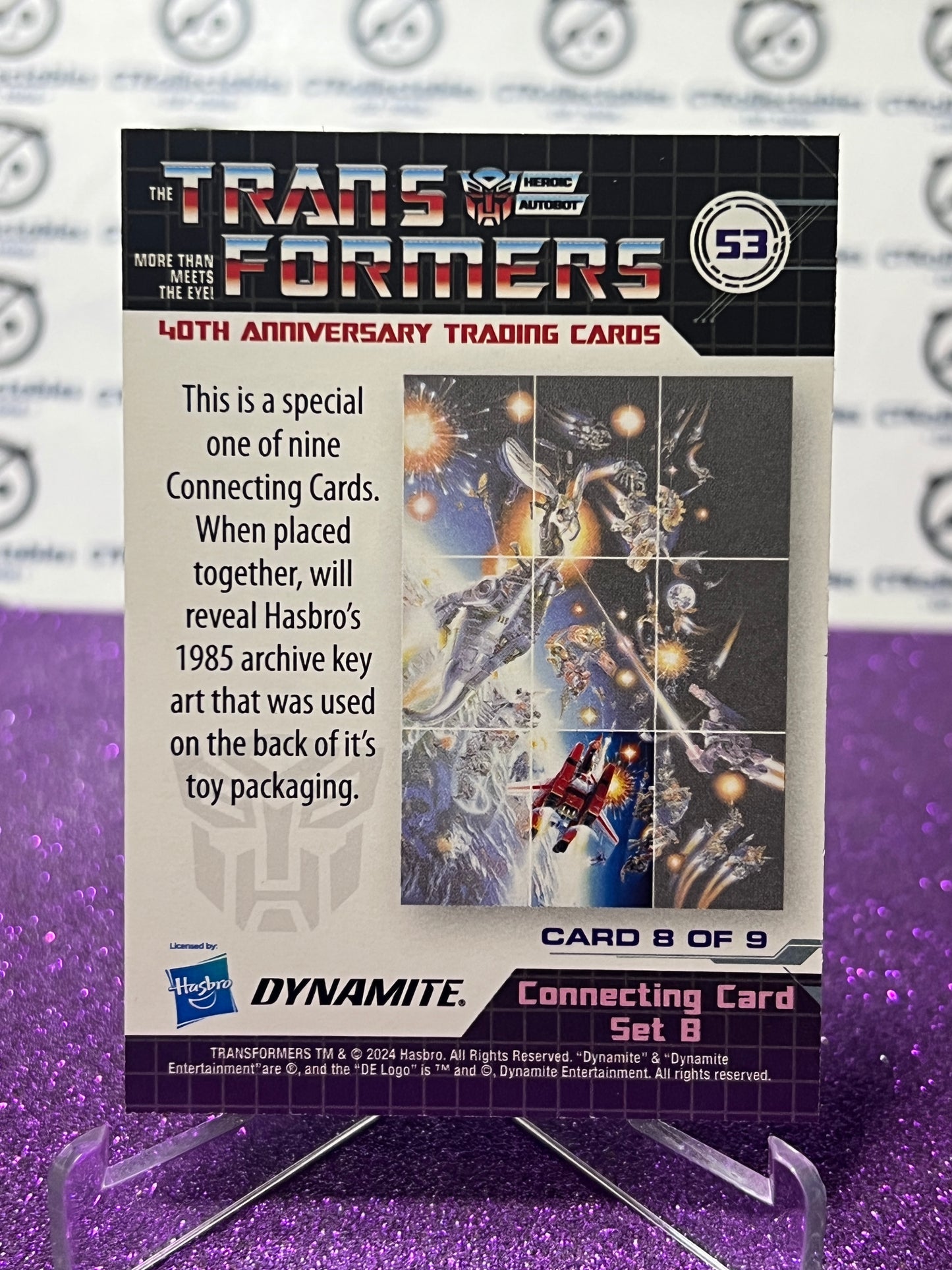 2024 TRANSFORMERS 40th ANNIVERSARY CONNECTING CARD SET B # 53 NON-FOIL PUZZLE TRADING CARD