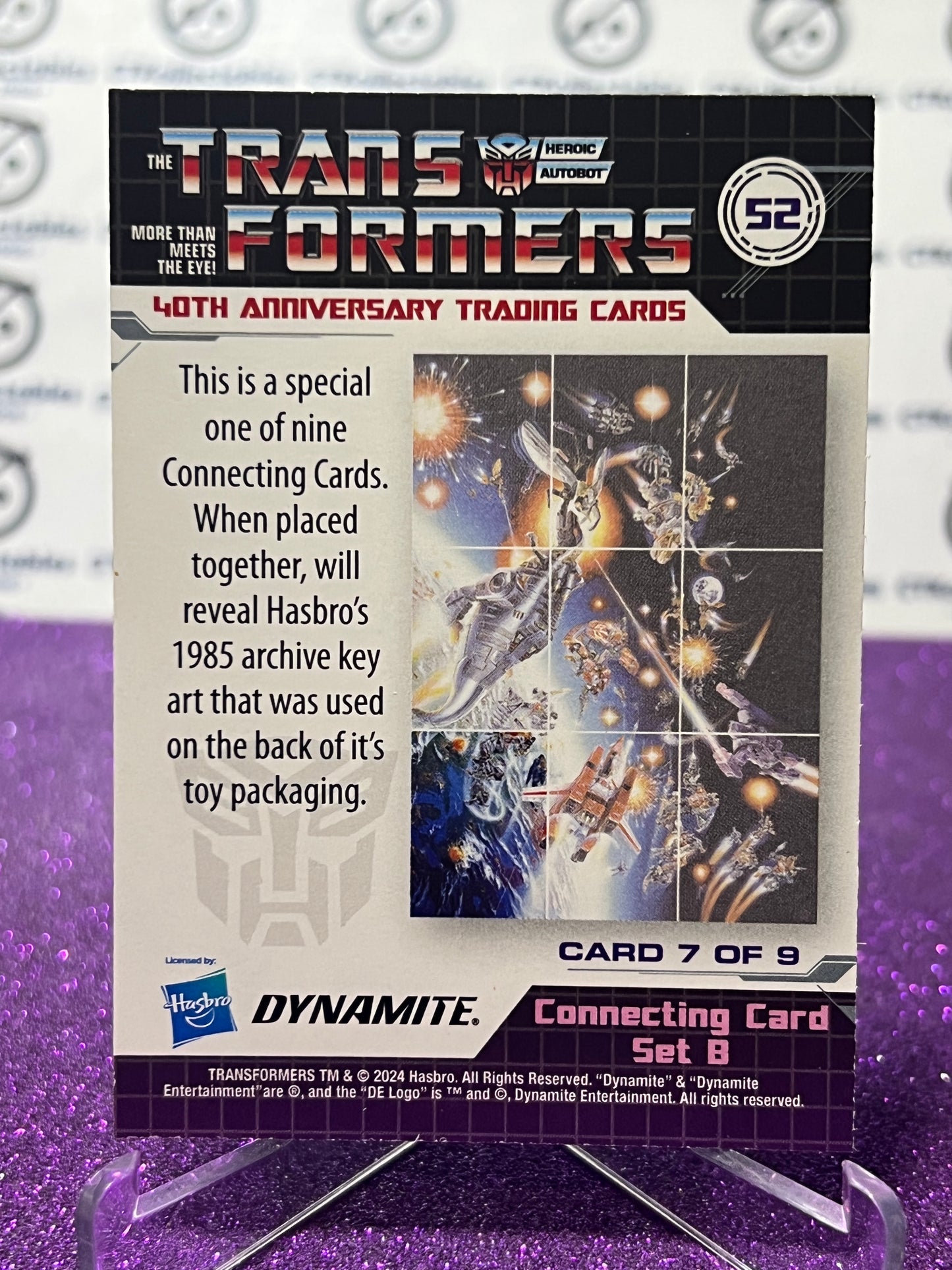 2024 TRANSFORMERS 40th ANNIVERSARY CONNECTING CARD SET B # 52 NON-FOIL PUZZLE TRADING CARD