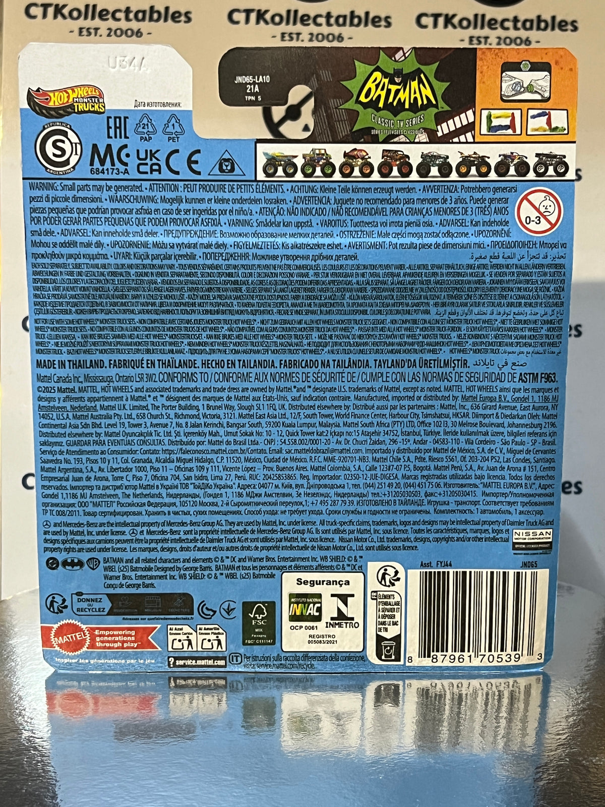 HOT WHEELS MATTEL MONSTER TRUCKS 1/64 TV SERIES BATMOBILE - 2025 UNOPENED