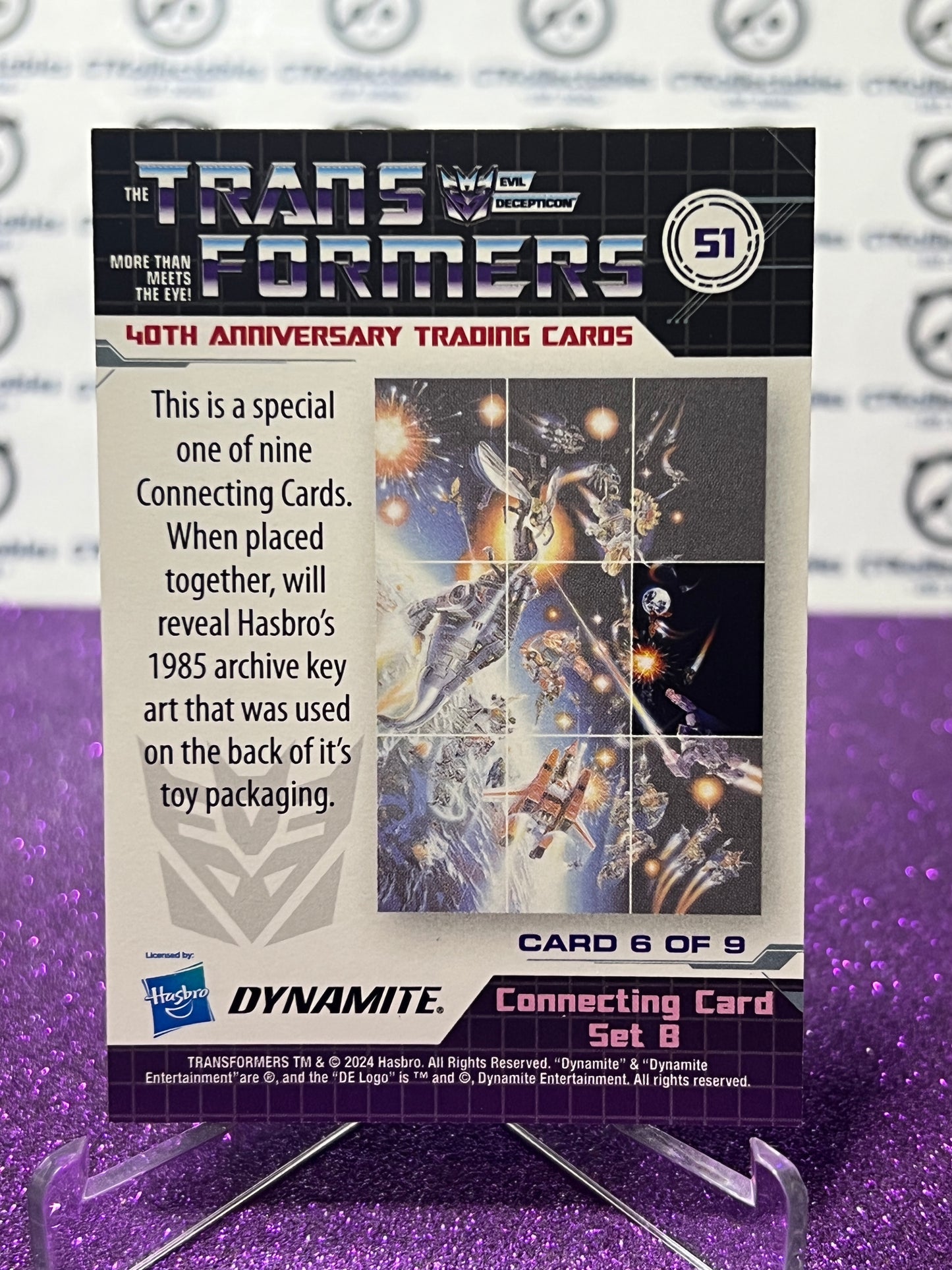 2024 TRANSFORMERS 40th ANNIVERSARY CONNECTING CARD SET B # 51 NON-FOIL PUZZLE TRADING CARD