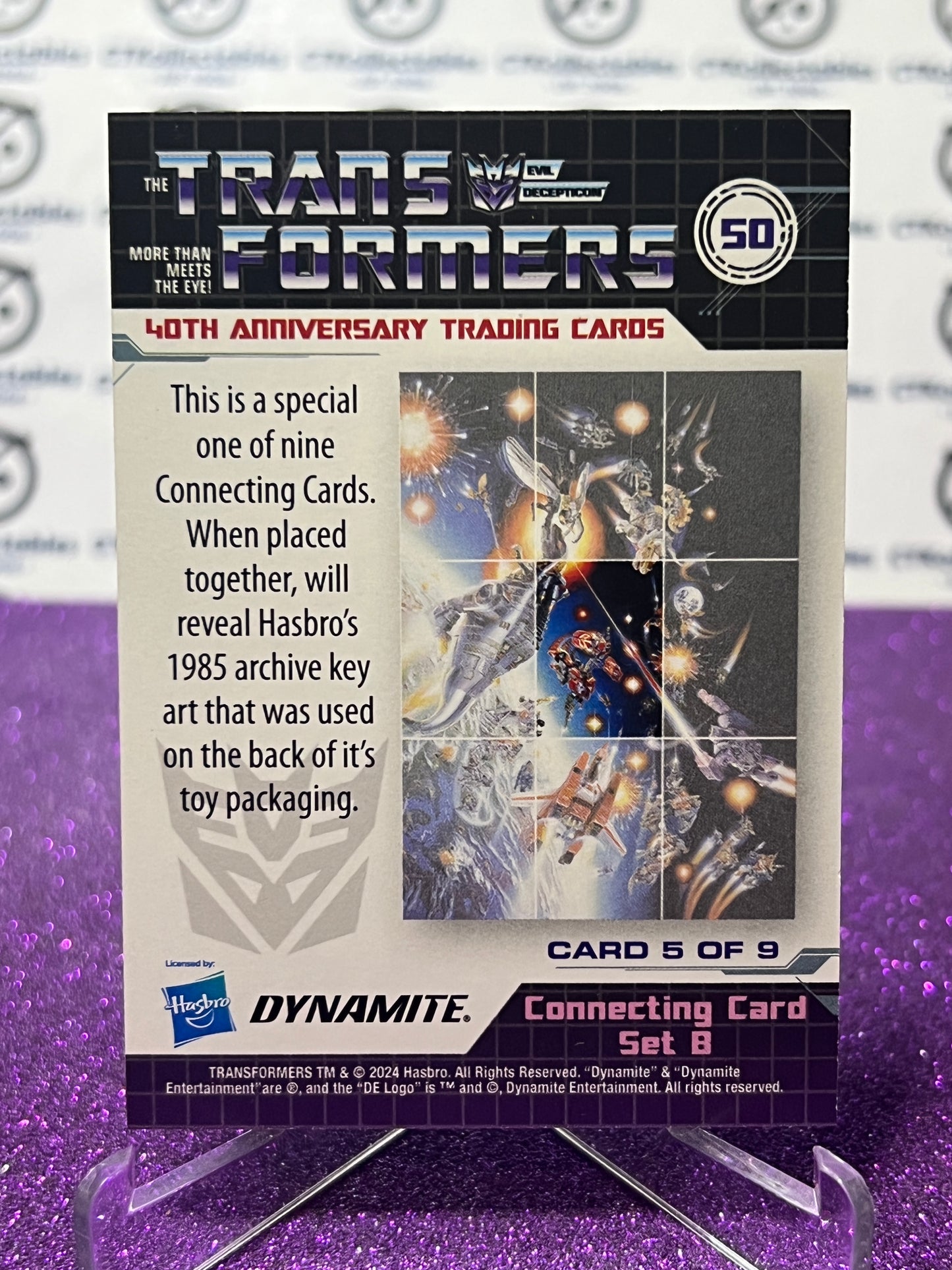 2024 TRANSFORMERS 40th ANNIVERSARY CONNECTING CARD SET B # 50 NON-FOIL PUZZLE TRADING CARD