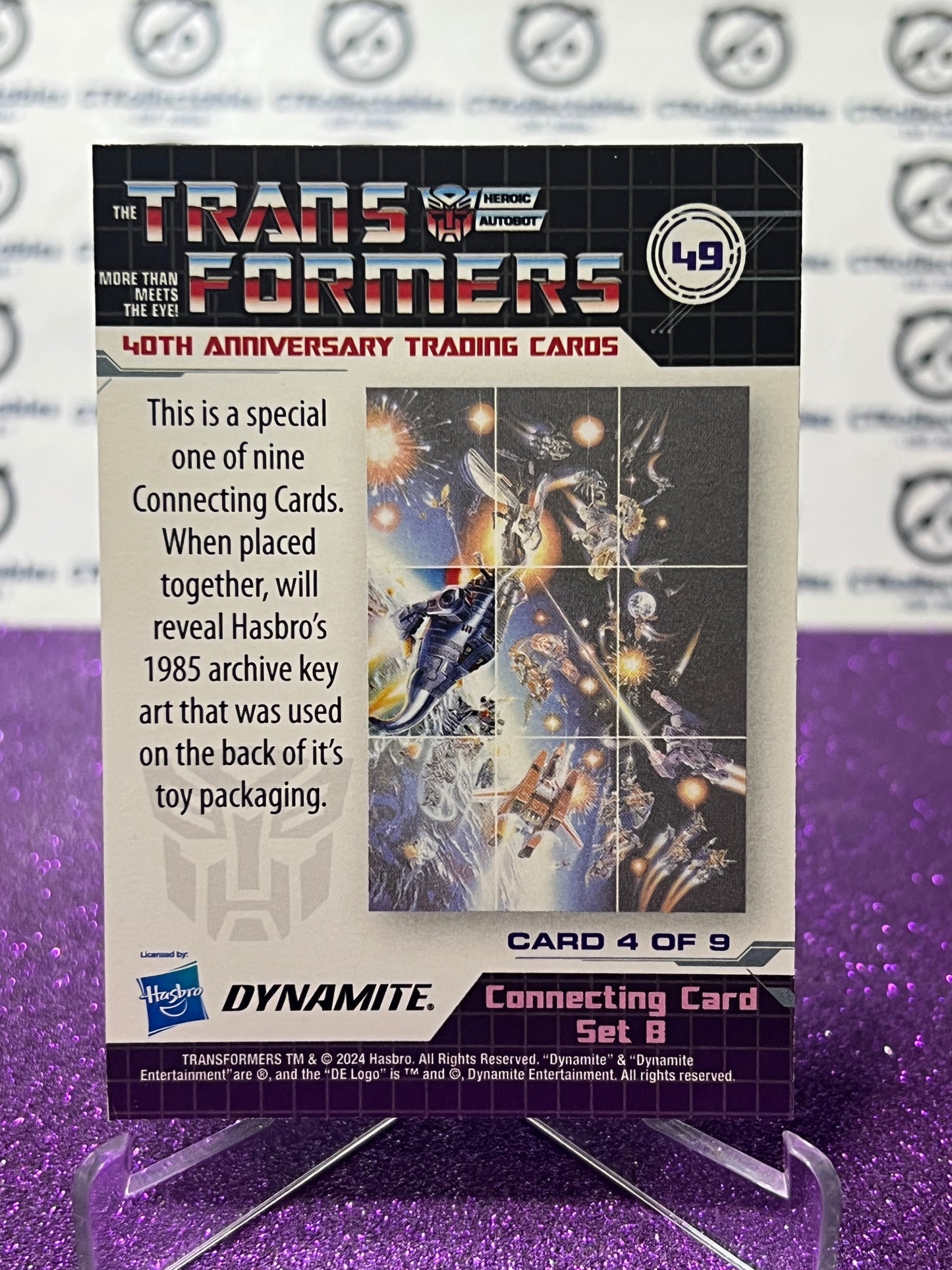 2024 TRANSFORMERS 40th ANNIVERSARY CONNECTING CARD SET B # 49 NON-FOIL PUZZLE TRADING CARD