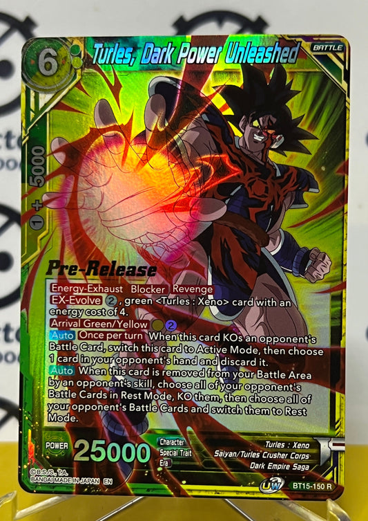 DBS TURLES, DARK POWER UNLEASHED # BT15-150 R FOIL DRAGON BALL SUPER CARD