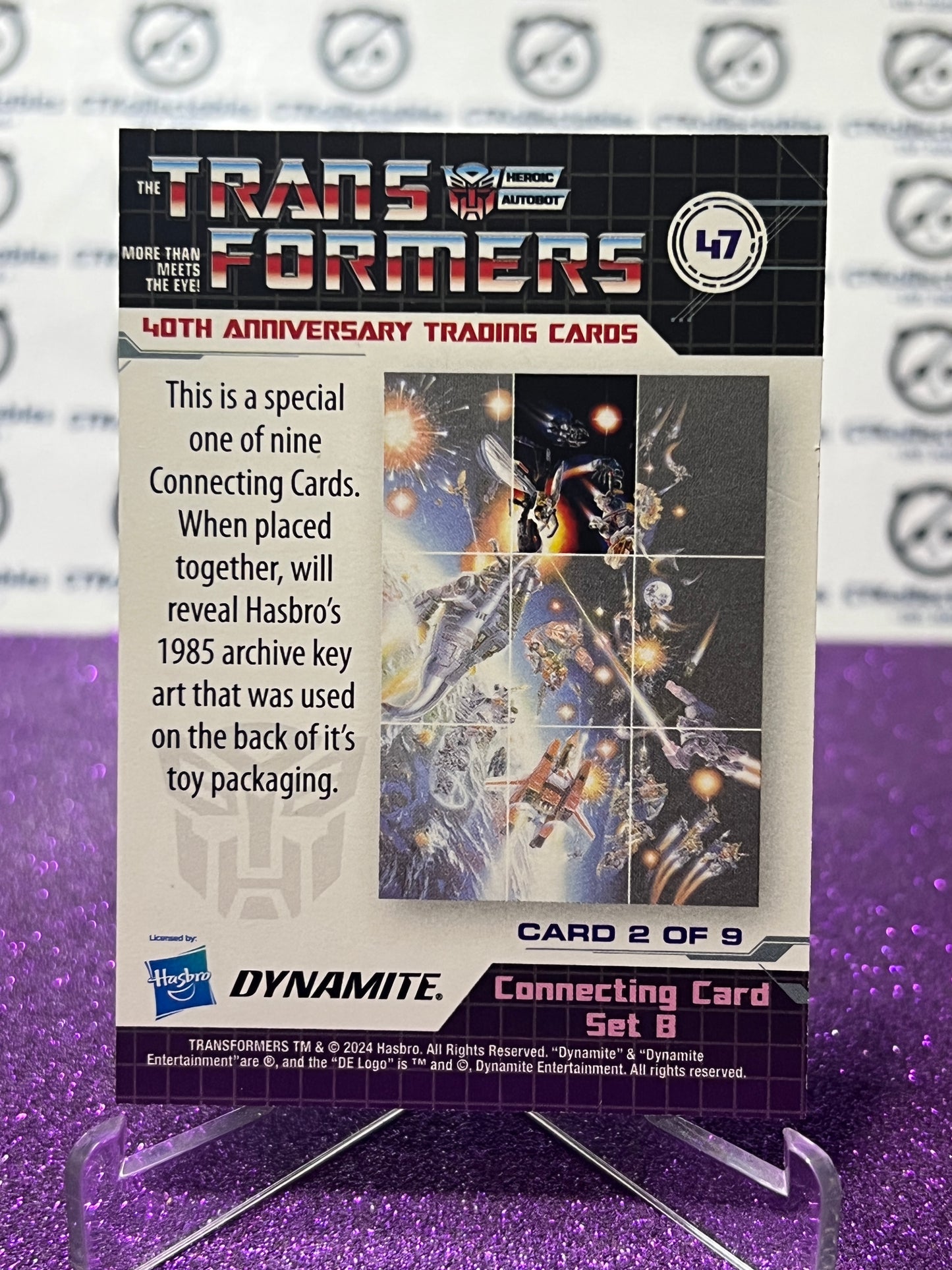 2024 TRANSFORMERS 40th ANNIVERSARY CONNECTING CARD SET B # 47 NON-FOIL PUZZLE TRADING CARD