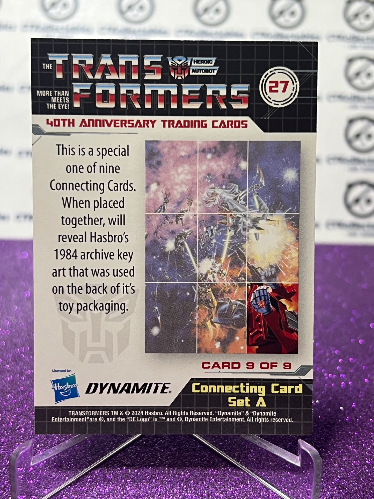 2024 TRANSFORMERS 40th ANNIVERSARY CONNECTING CARD SET A # 27 NON-FOIL PUZZLE TRADING CARD