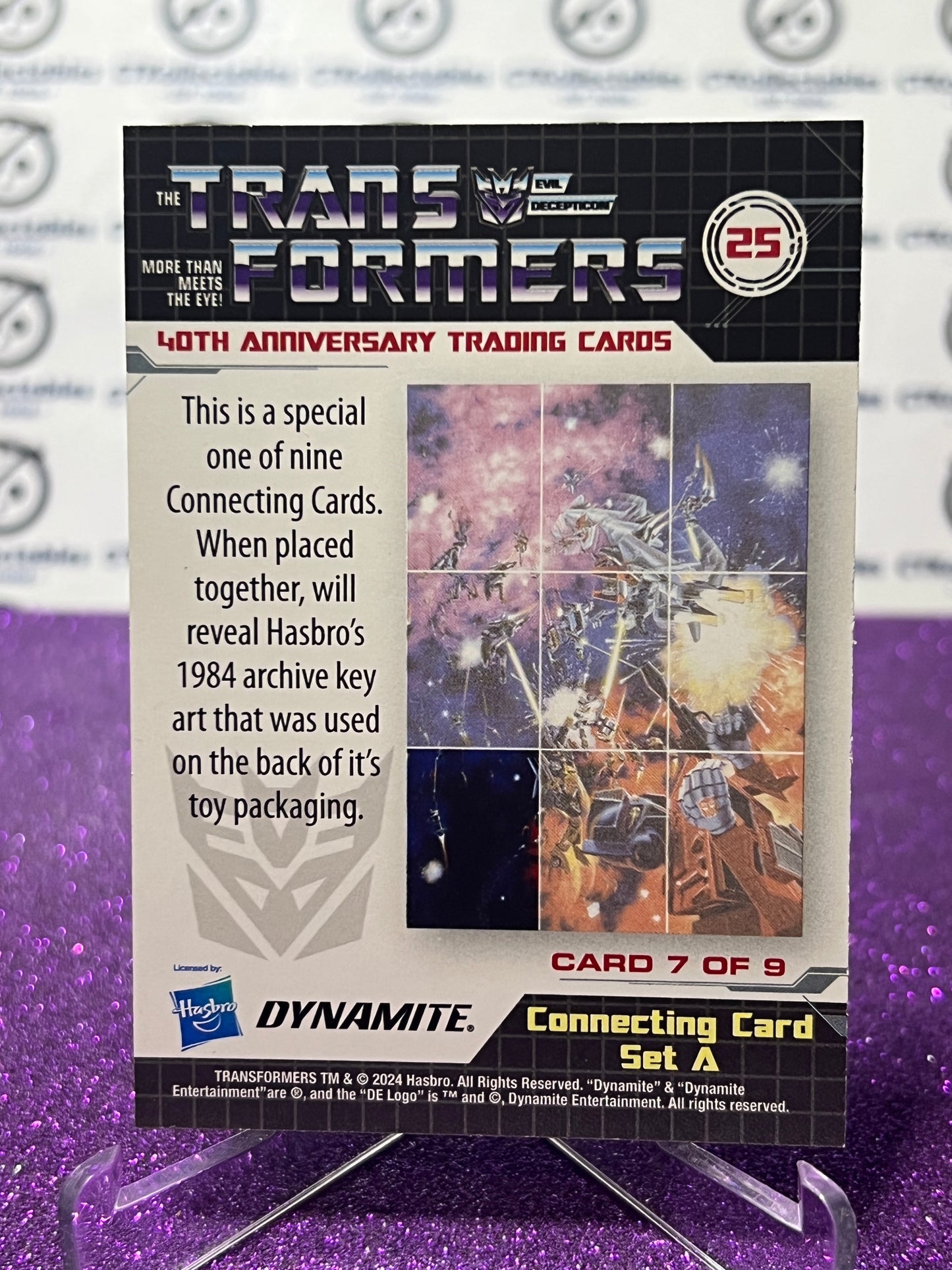 2024 TRANSFORMERS 40th ANNIVERSARY CONNECTING CARD SET A # 25 NON-FOIL PUZZLE TRADING CARD