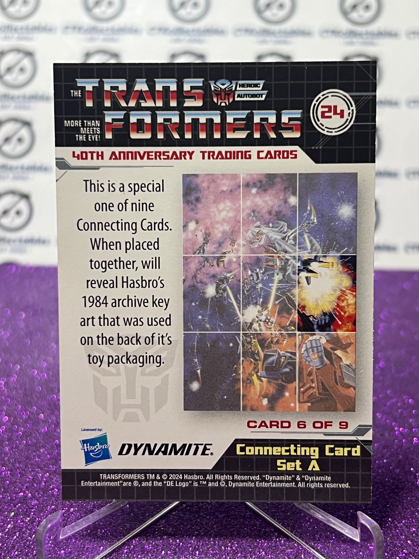 2024 TRANSFORMERS 40th ANNIVERSARY CONNECTING CARD SET A # 24 NON-FOIL PUZZLE TRADING CARD