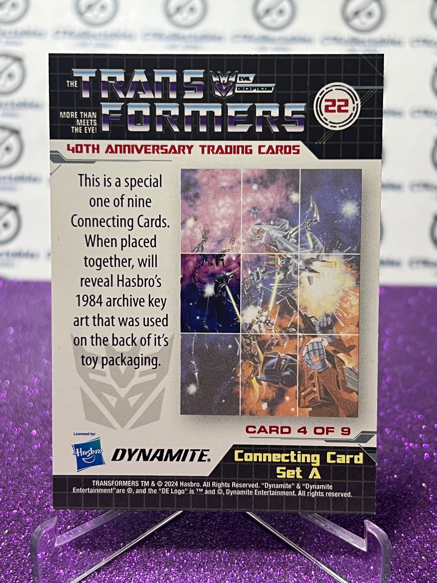 2024 TRANSFORMERS 40th ANNIVERSARY CONNECTING CARD SET A # 22 NON-FOIL PUZZLE TRADING CARD