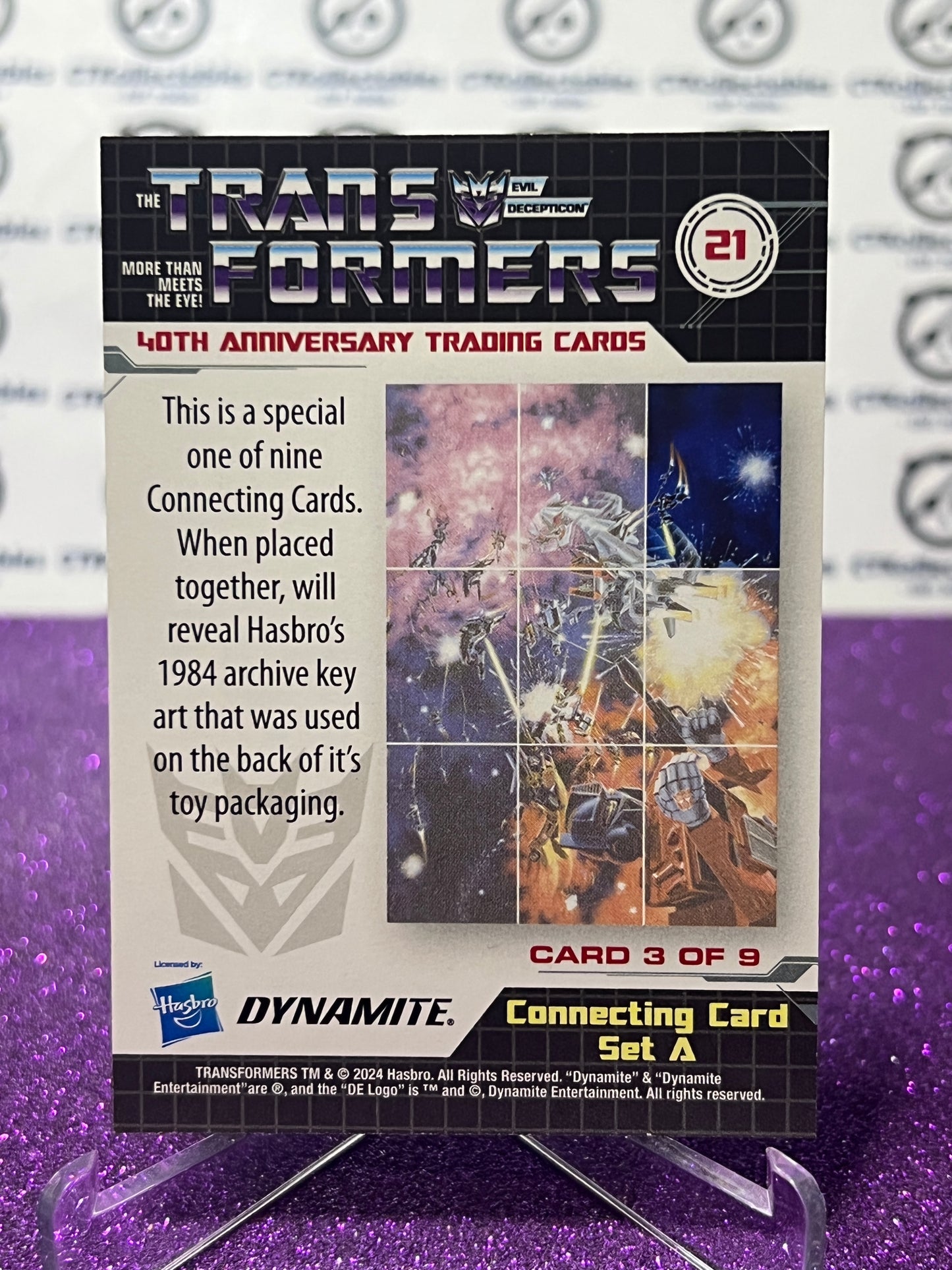 2024 TRANSFORMERS 40th ANNIVERSARY CONNECTING CARD SET A # 21 NON-FOIL PUZZLE TRADING CARD